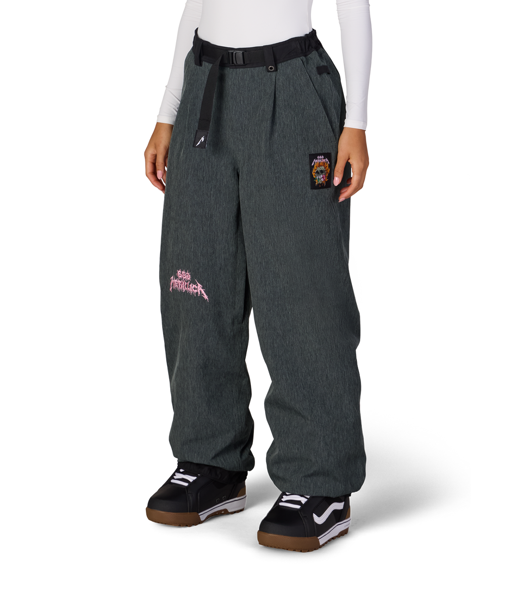 WOMENS METALLICA BURNING SKULL SHELL PANT - METALLICA BLACK DENIM