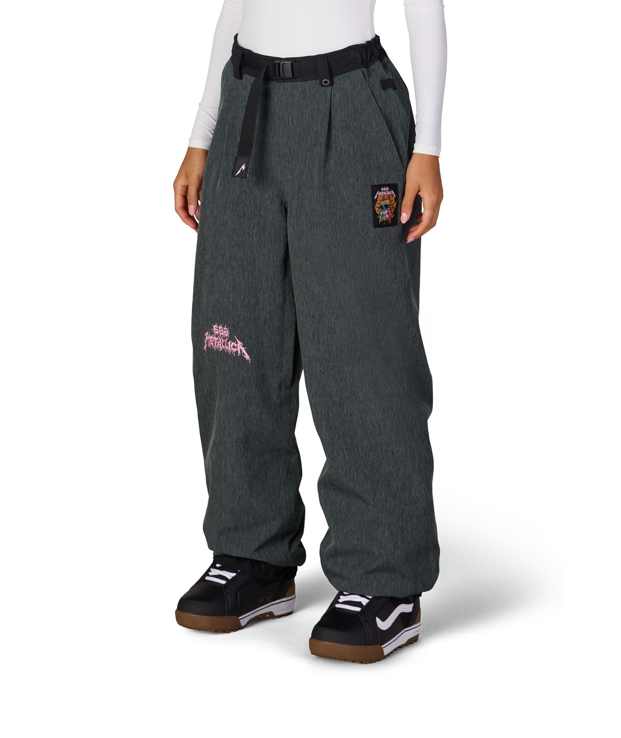 WOMENS METALLICA BURNING SKULL SHELL PANT - METALLICA BLACK DENIM