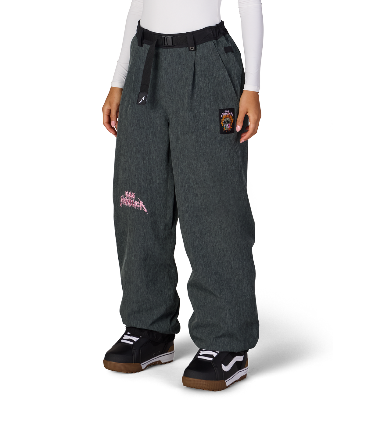 WOMENS METALLICA BURNING SKULL SHELL PANT - METALLICA BLACK DENIM