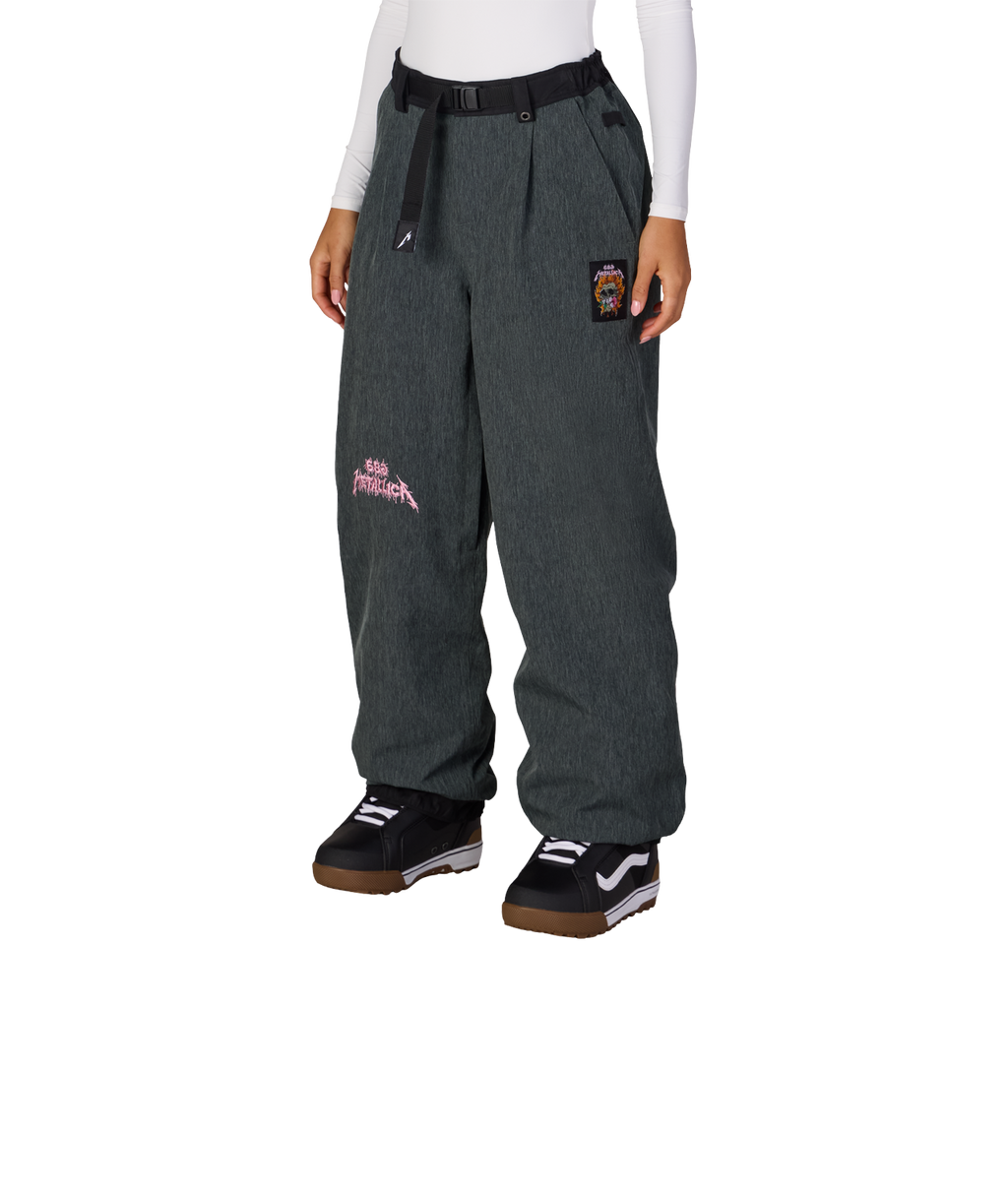 WOMENS METALLICA BURNING SKULL SHELL PANT - METALLICA BLACK DENIM