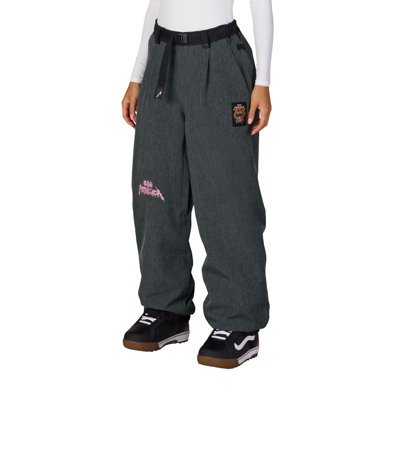 WOMENS METALLICA BURNING SKULL SHELL PANT - METALLICA BLACK DENIM