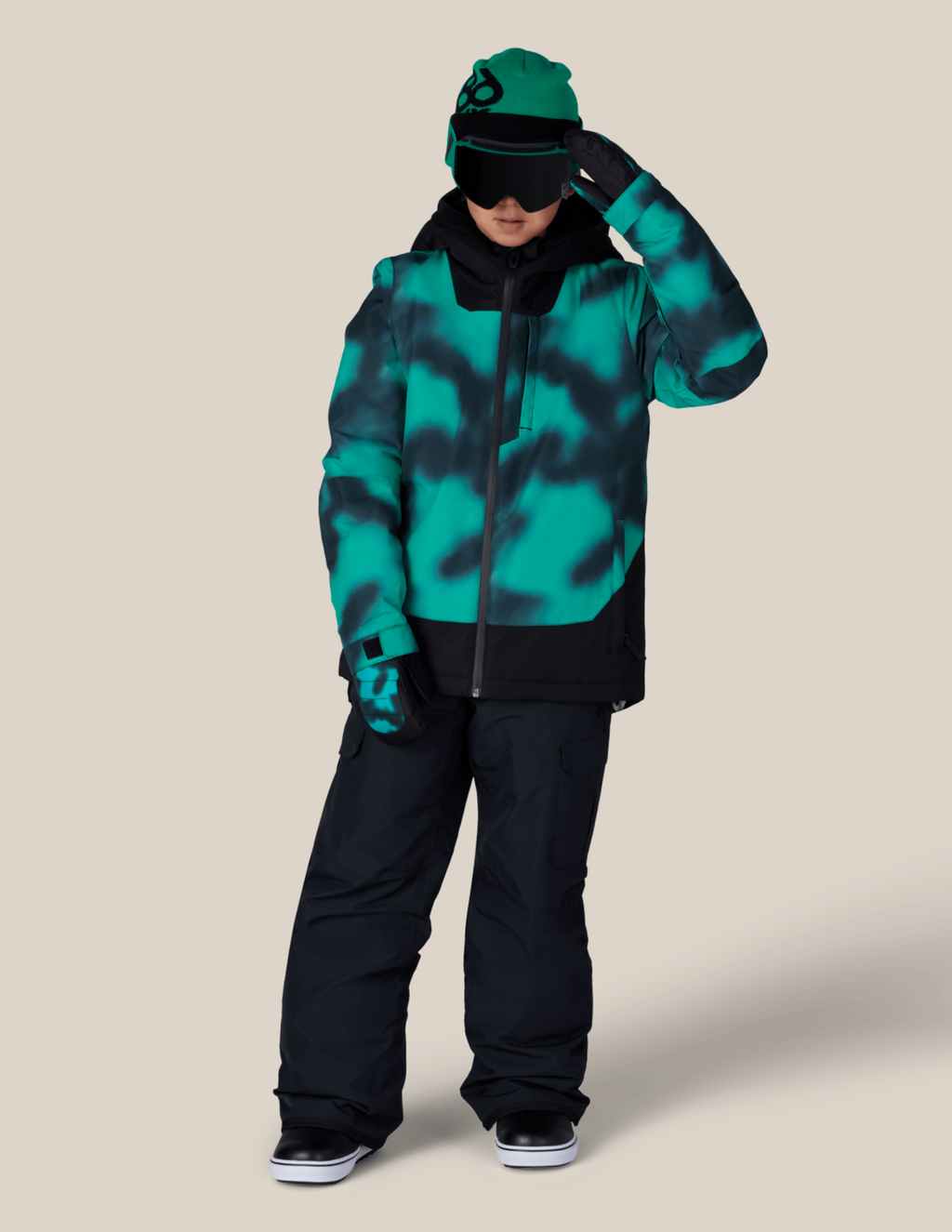 BOYS GATEWAY™ INSULATED JACKET - DEEP GREEN DARK SKIES COLORBLK
