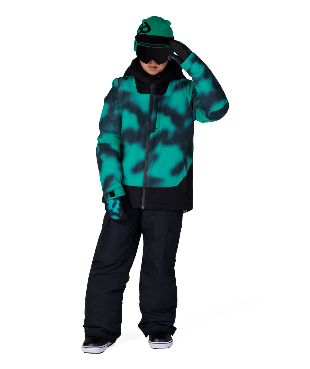 BOYS GATEWAY™ INSULATED JACKET - DEEP GREEN DARK SKIES COLORBLK