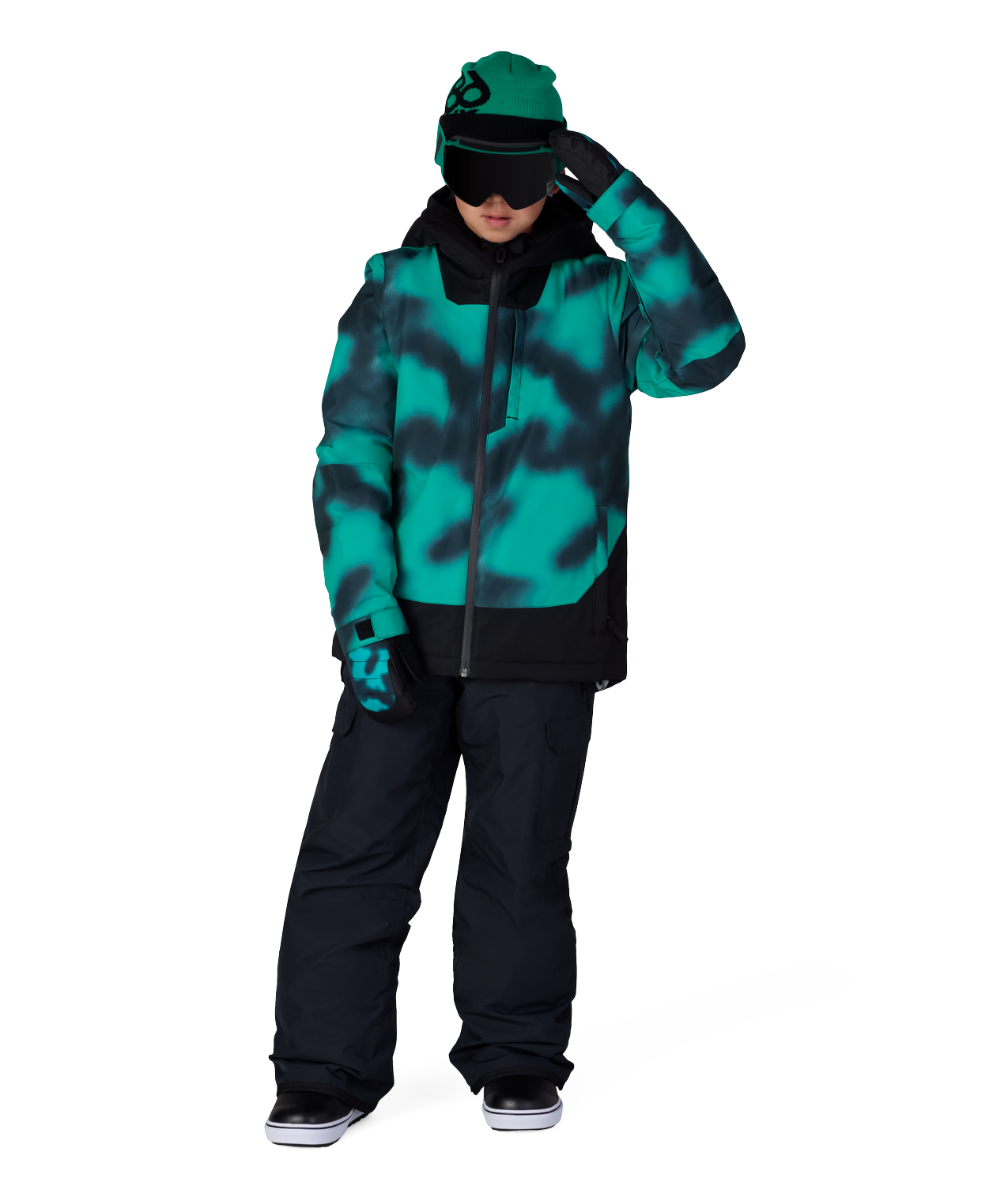BOYS GATEWAY™ INSULATED JACKET - DEEP GREEN DARK SKIES COLORBLK