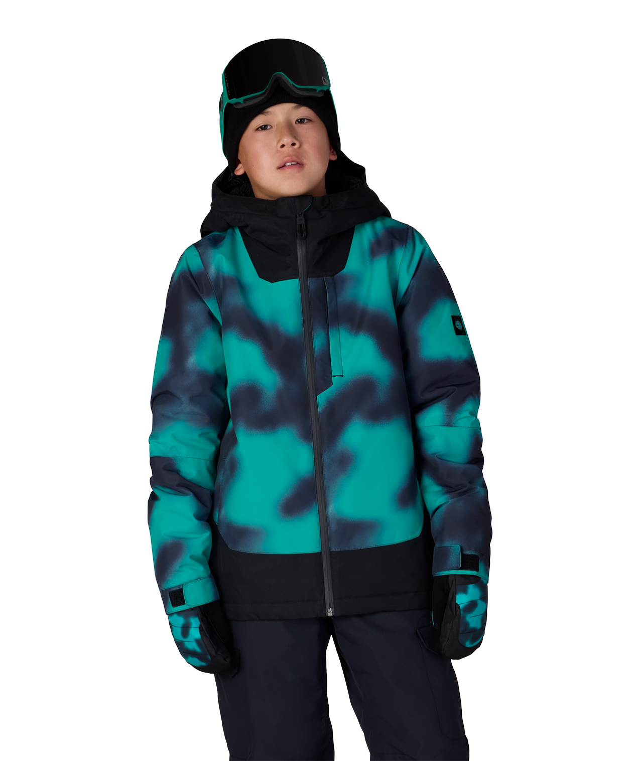BOYS GATEWAY™ INSULATED JACKET - DEEP GREEN DARK SKIES COLORBLK