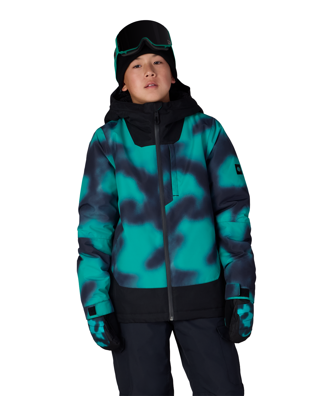 BOYS GATEWAY™ INSULATED JACKET - DEEP GREEN DARK SKIES COLORBLK