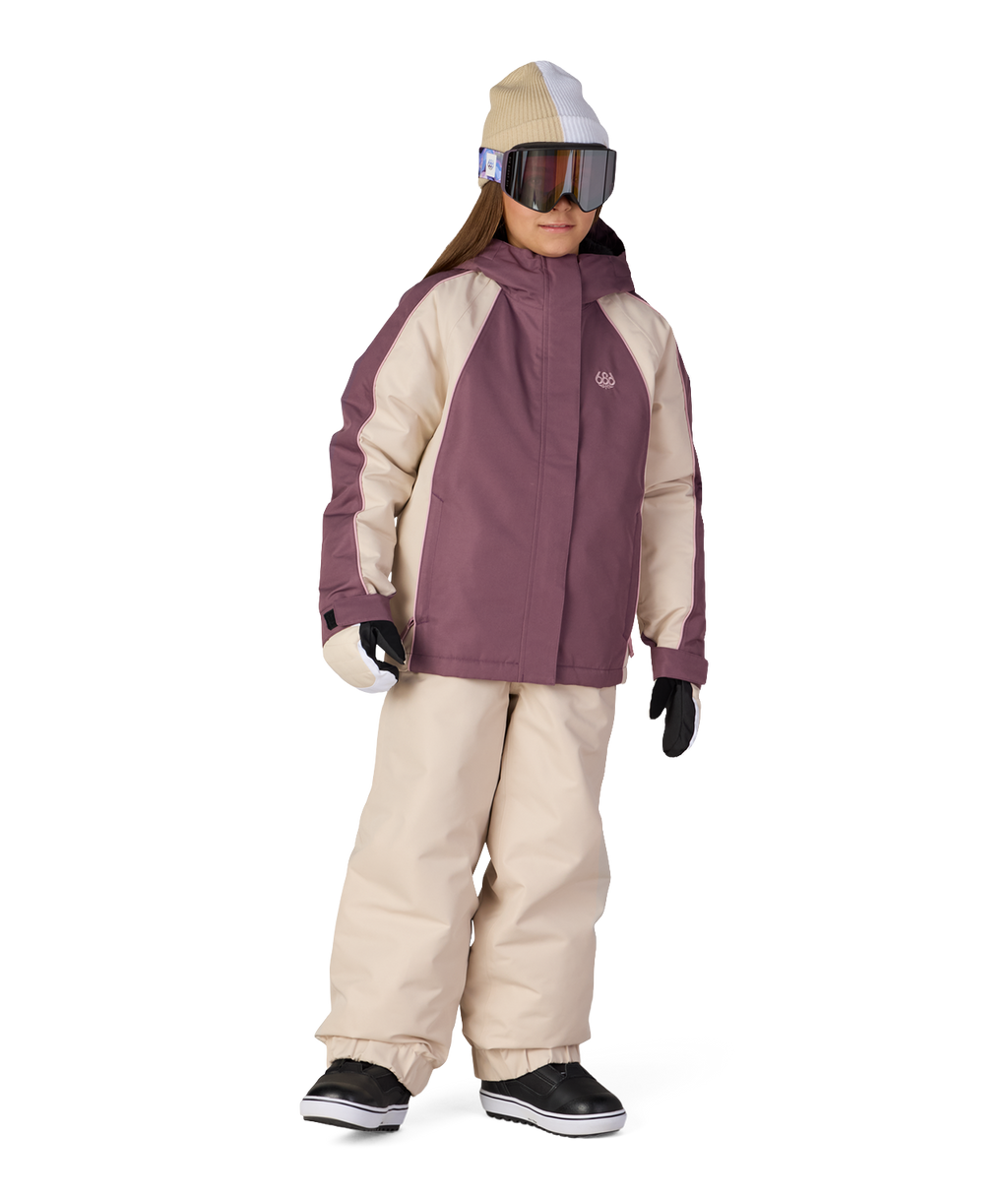 GIRLS HOLOGRAM™ INSULATED JACKET - BLACK PLUM COLORBLOCK
