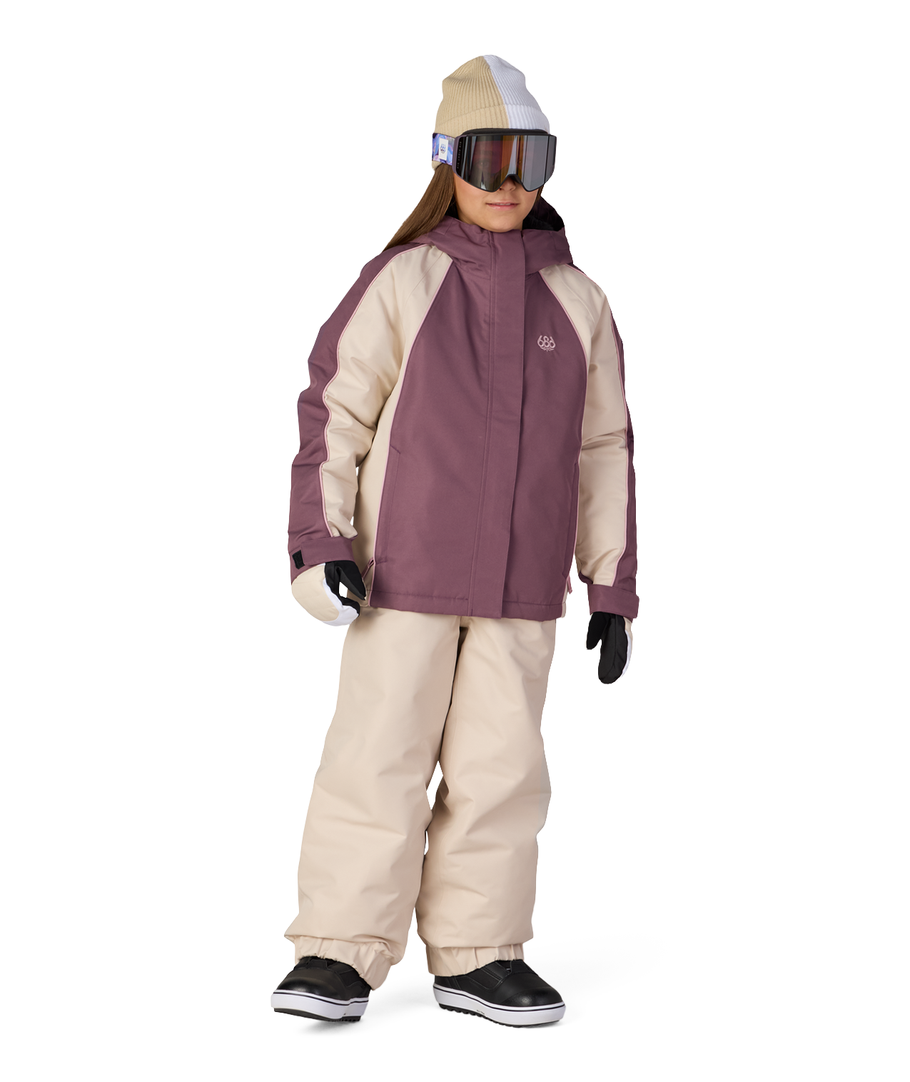 GIRLS HOLOGRAM™ INSULATED JACKET - BLACK PLUM COLORBLOCK