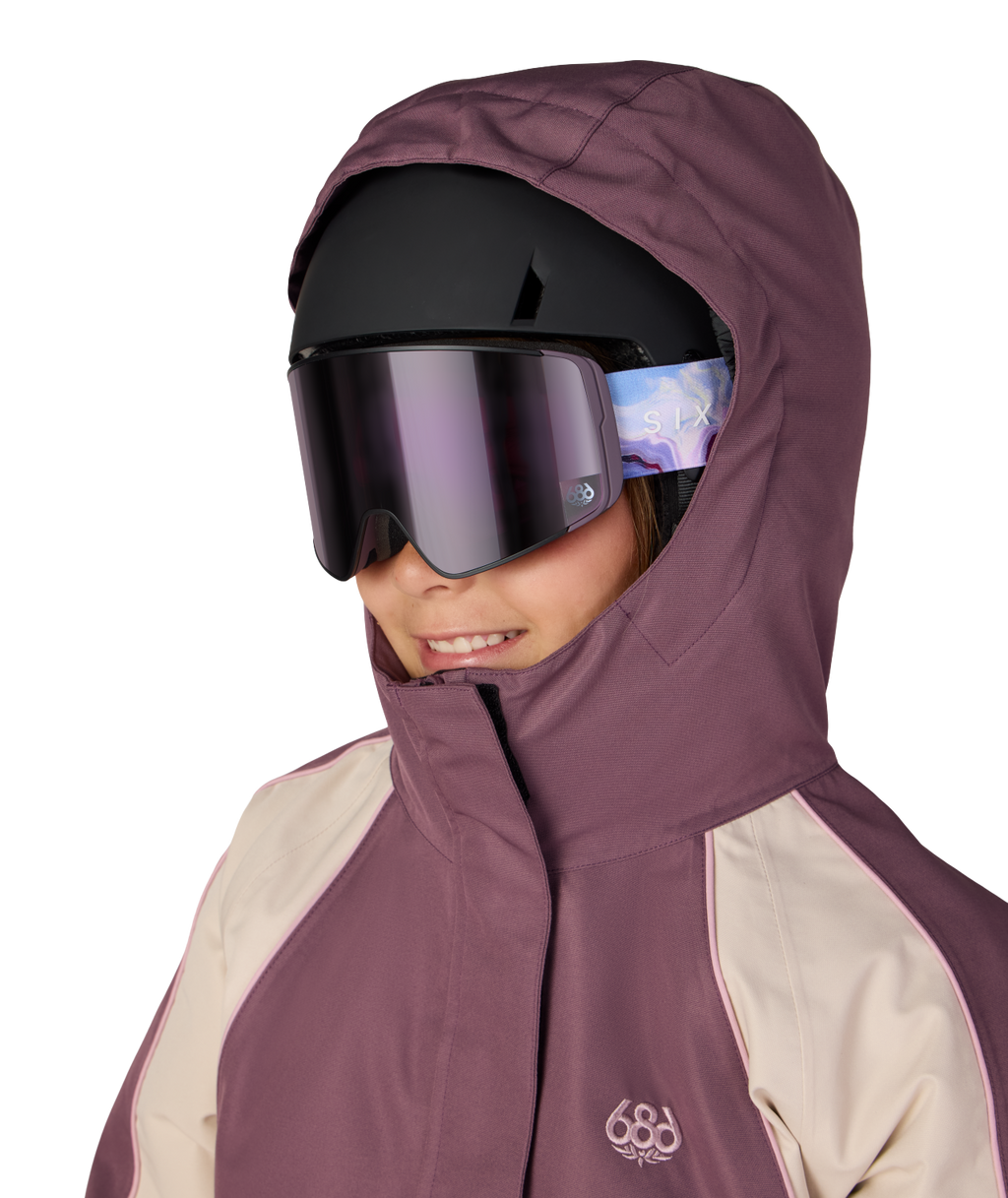GIRLS HOLOGRAM™ INSULATED JACKET - BLACK PLUM COLORBLOCK