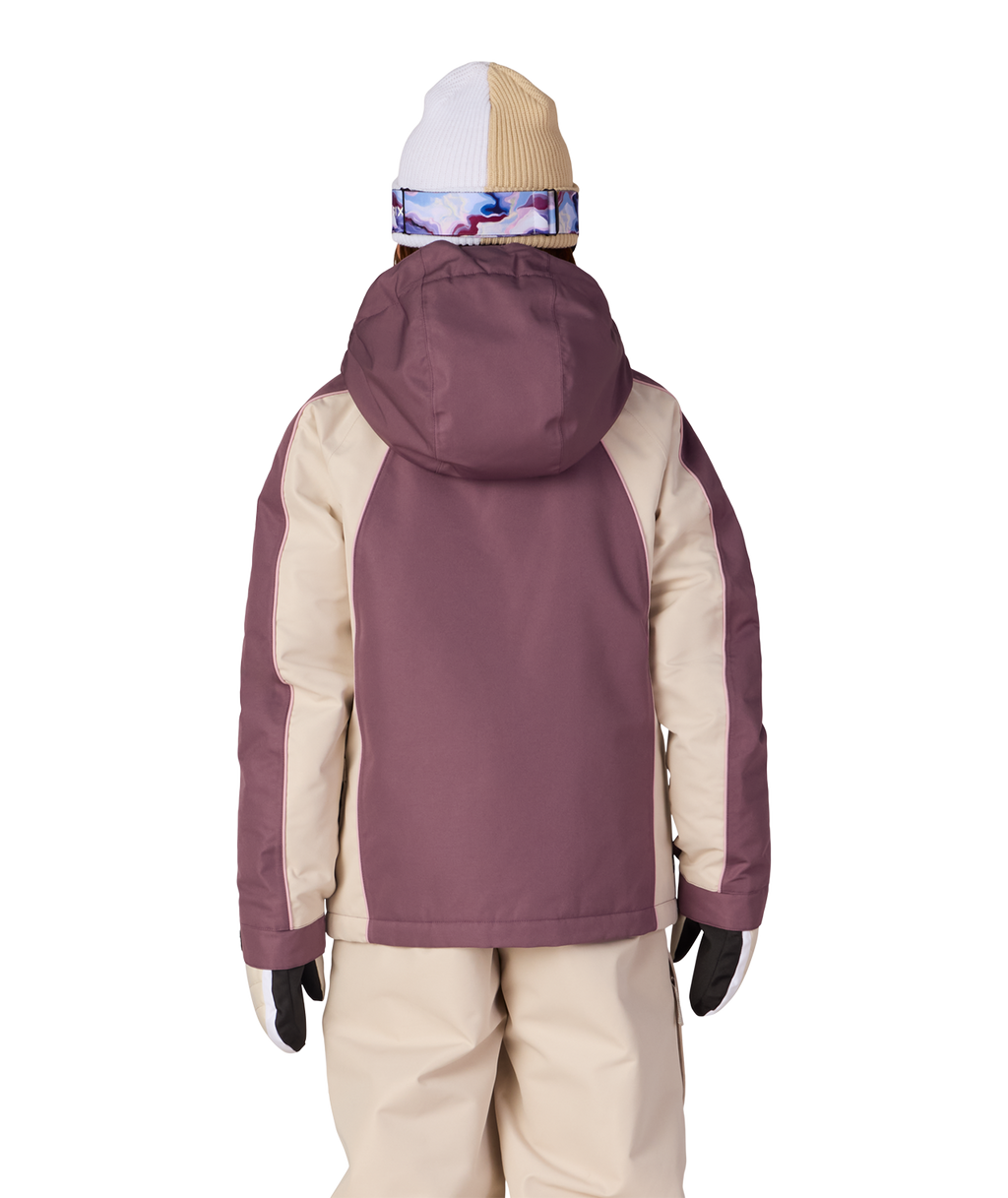GIRLS HOLOGRAM™ INSULATED JACKET - BLACK PLUM COLORBLOCK