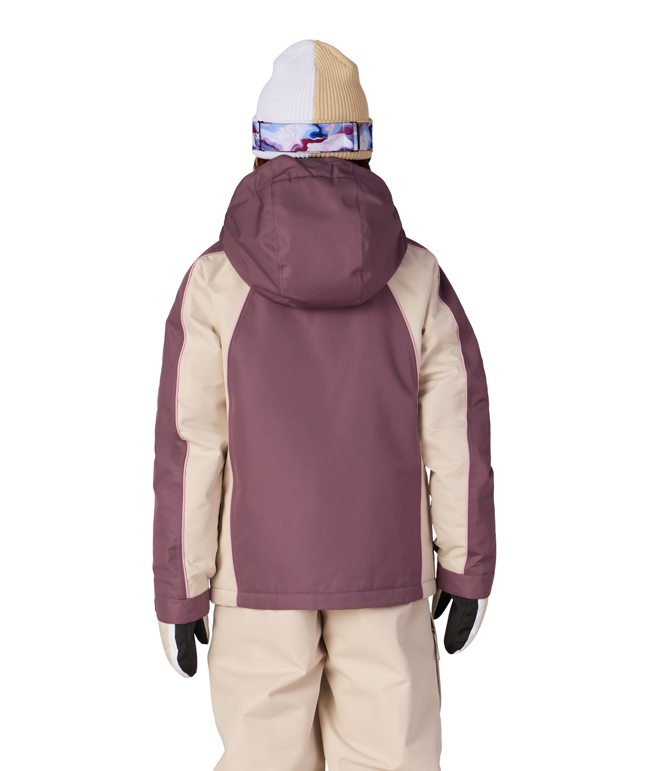 GIRLS HOLOGRAM™ INSULATED JACKET - BLACK PLUM COLORBLOCK