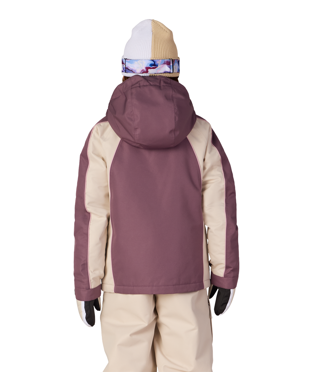 GIRLS HOLOGRAM™ INSULATED JACKET - BLACK PLUM COLORBLOCK