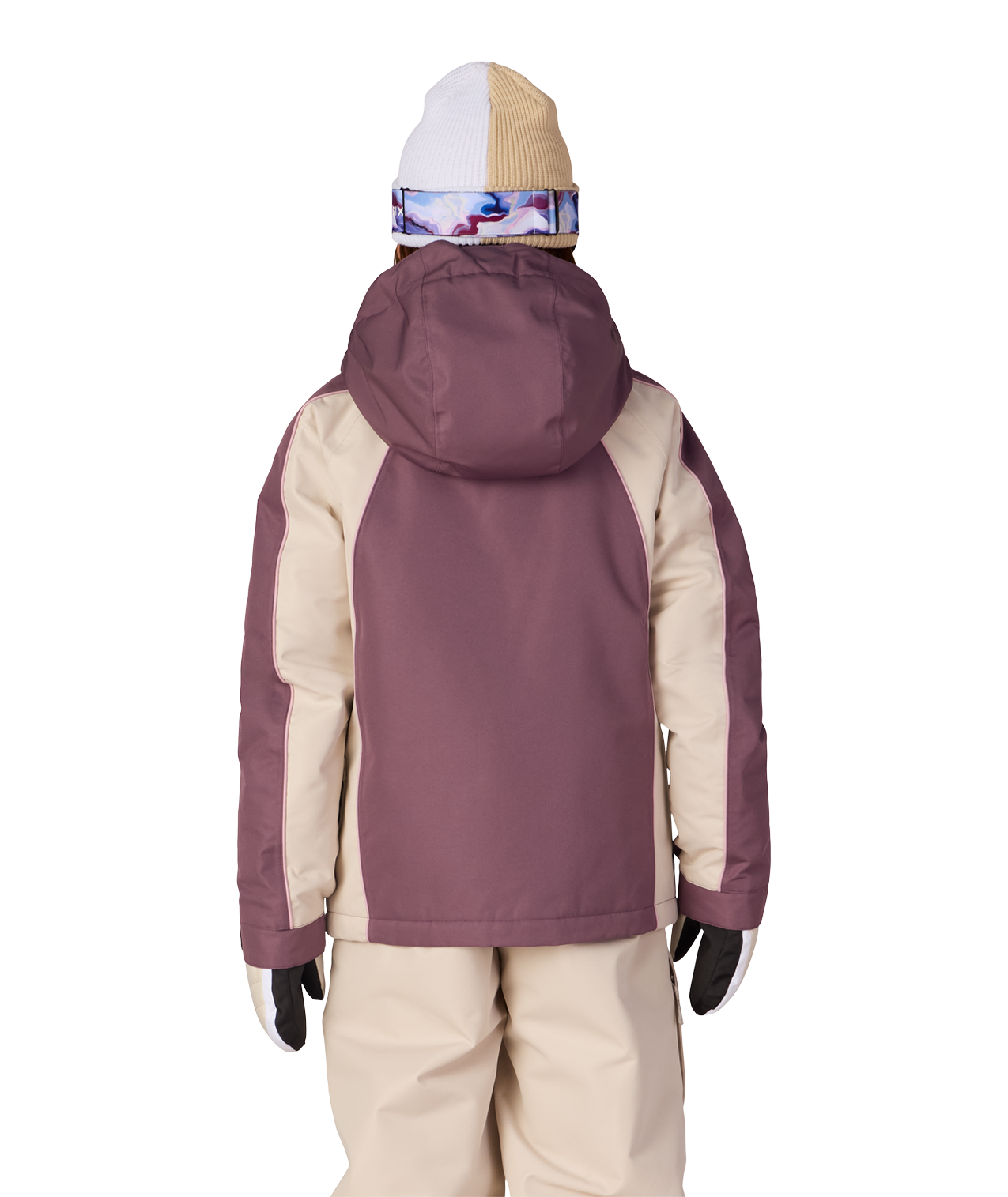 GIRLS HOLOGRAM™ INSULATED JACKET - BLACK PLUM COLORBLOCK