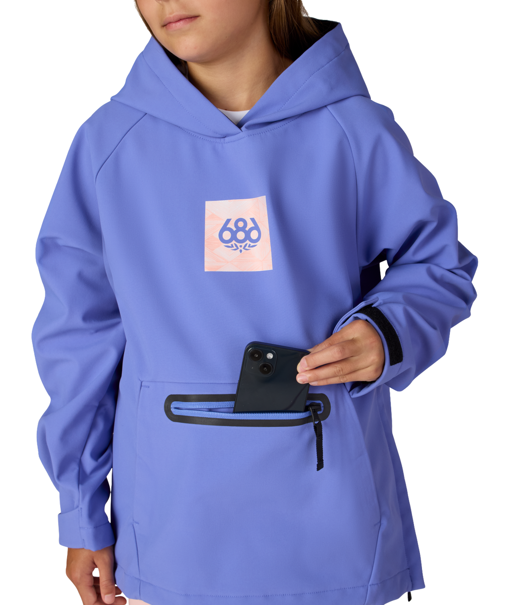 YOUTH WATERPROOF HOODY - ALPENGLOW BLUE