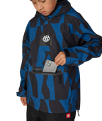 YOUTH WATERPROOF HOODY - BLUE ASH SHAPES