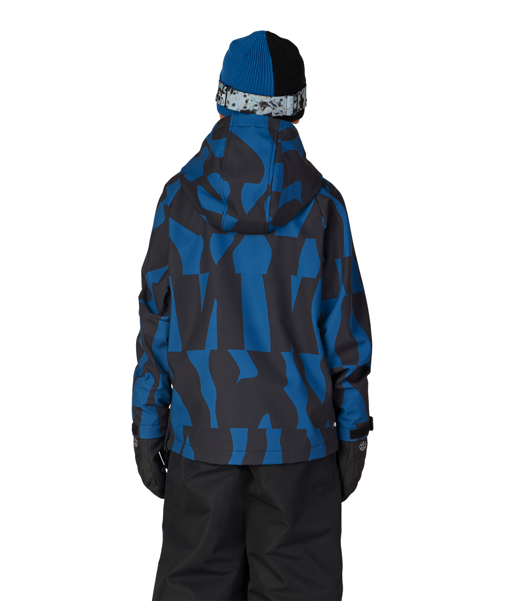 YOUTH WATERPROOF HOODY - BLUE ASH SHAPES
