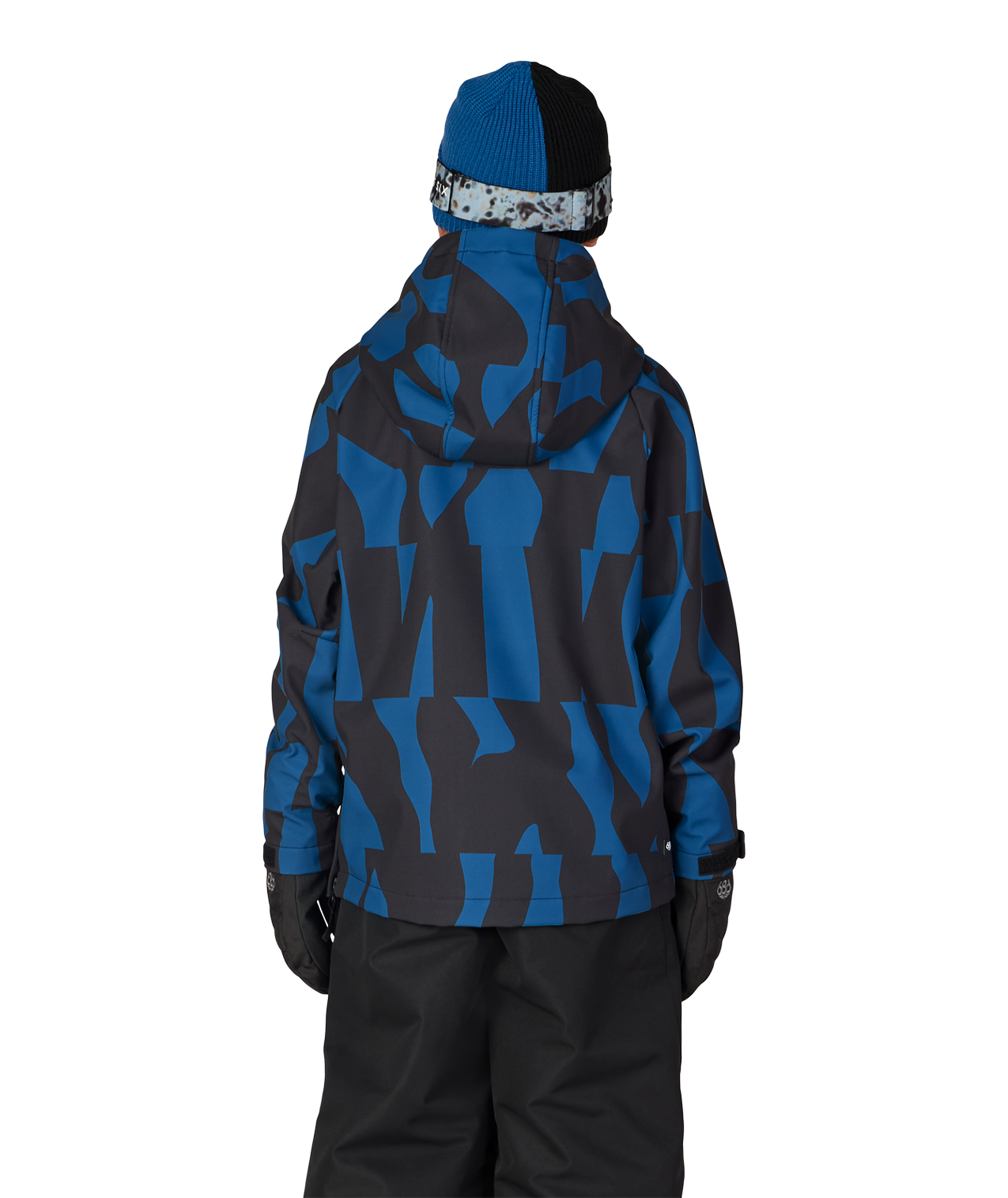YOUTH WATERPROOF HOODY - BLUE ASH SHAPES