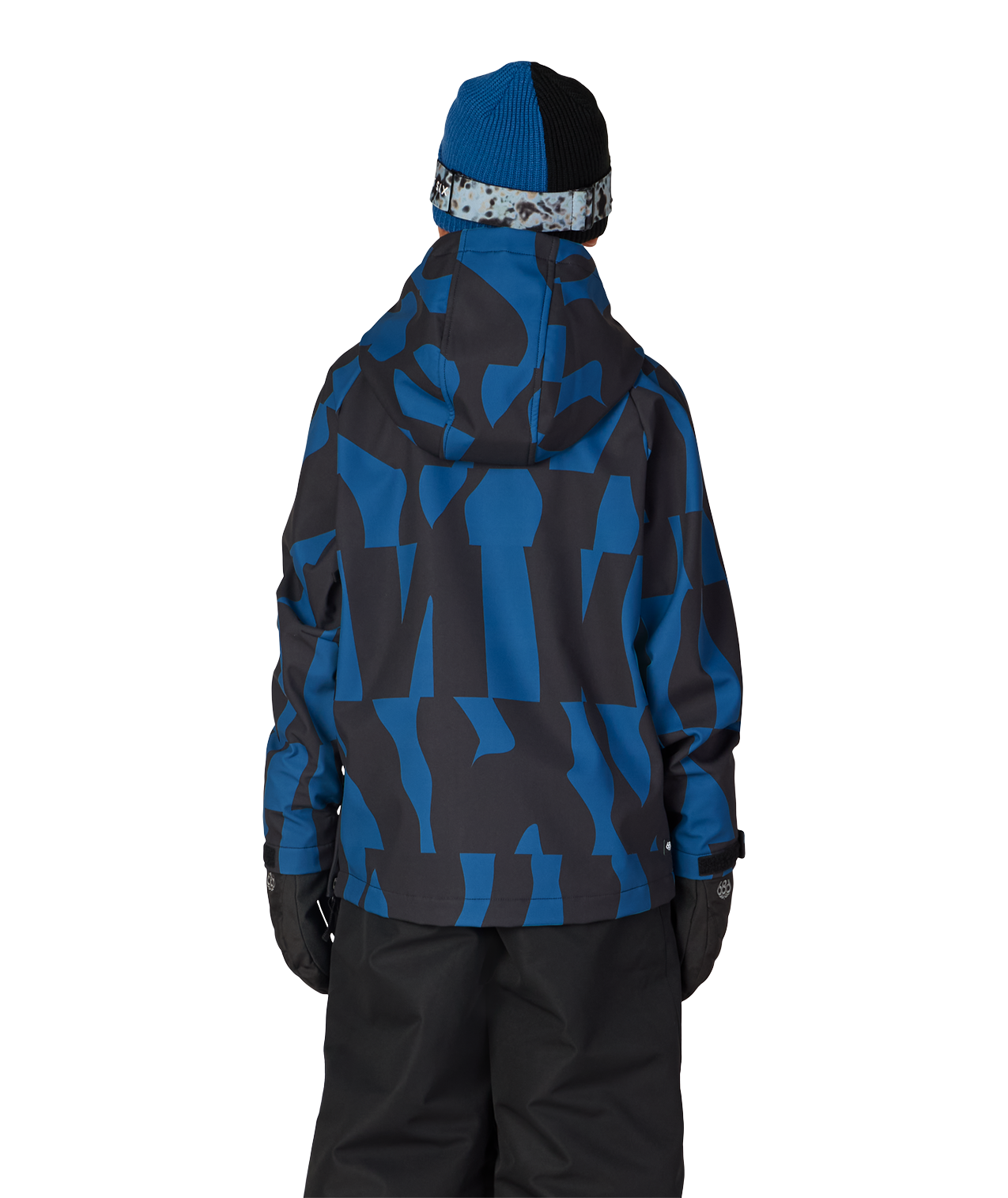 YOUTH WATERPROOF HOODY - BLUE ASH SHAPES