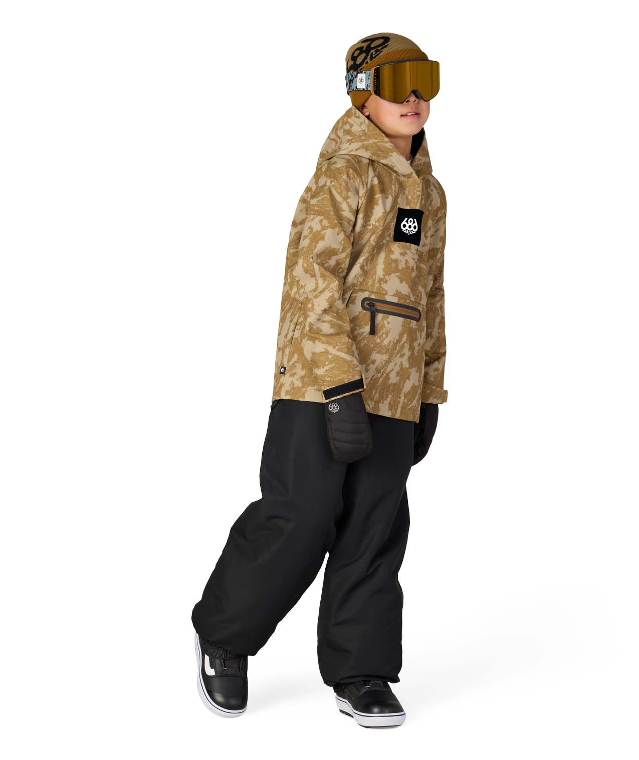 YOUTH WATERPROOF HOODY - BRONZE SCRATCH CAMO