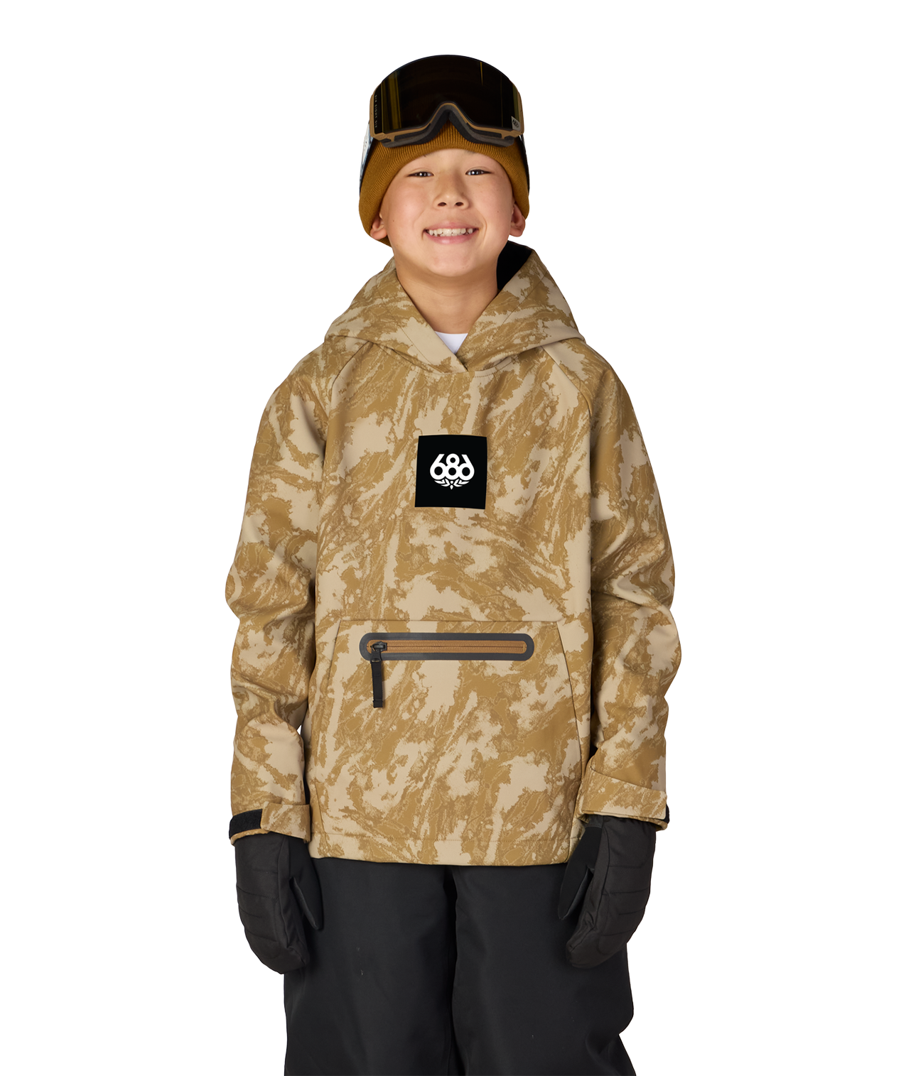 YOUTH WATERPROOF HOODY - BRONZE SCRATCH CAMO