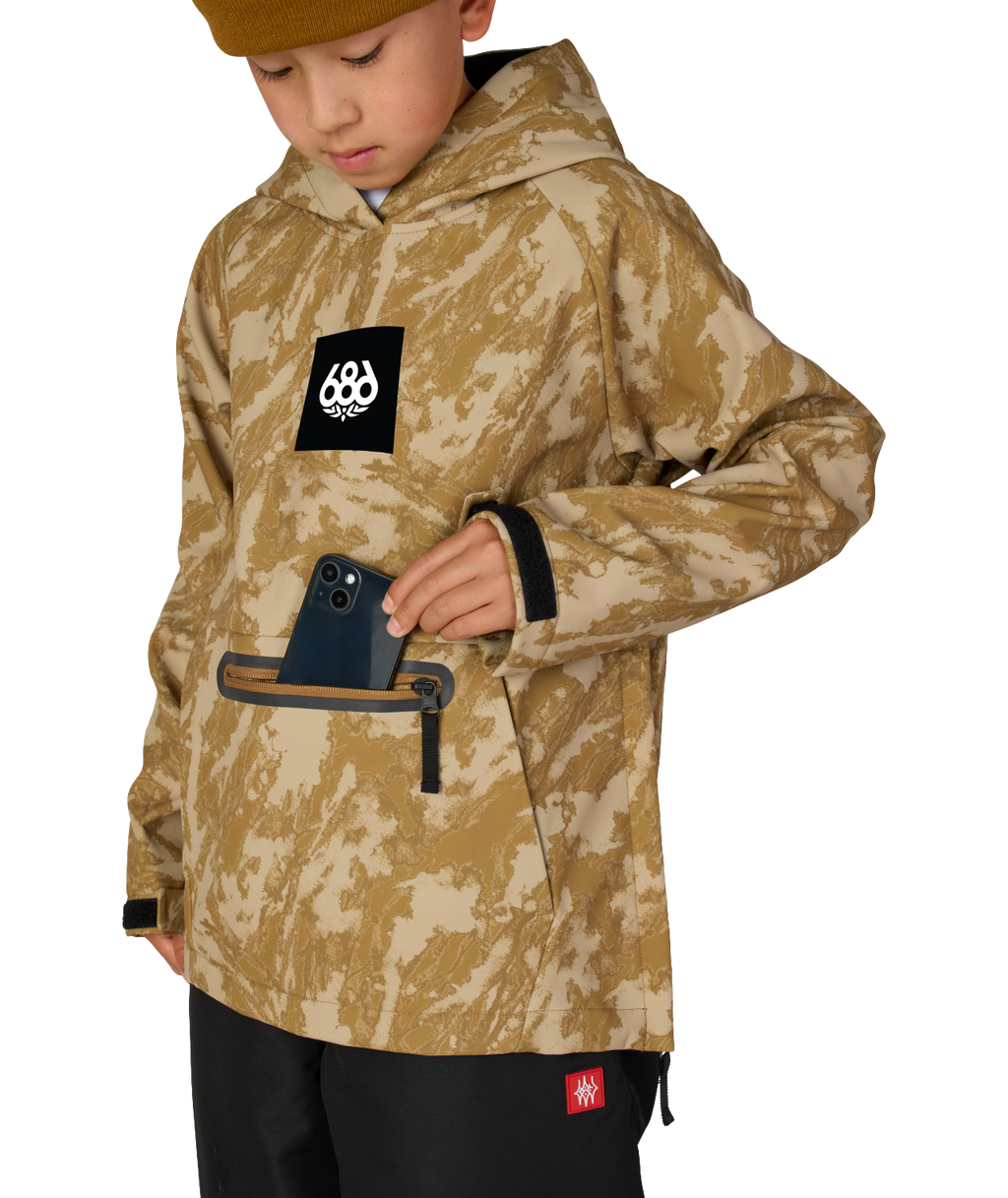 YOUTH WATERPROOF HOODY - BRONZE SCRATCH CAMO