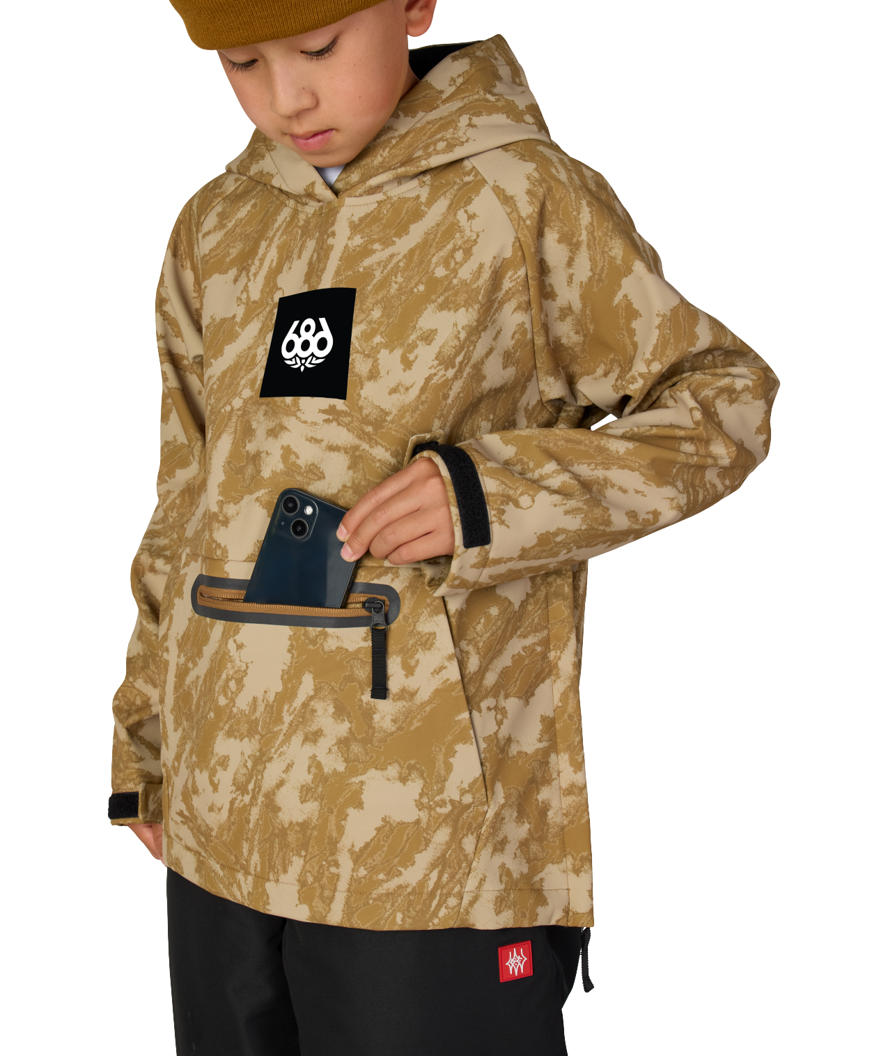 YOUTH WATERPROOF HOODY - BRONZE SCRATCH CAMO