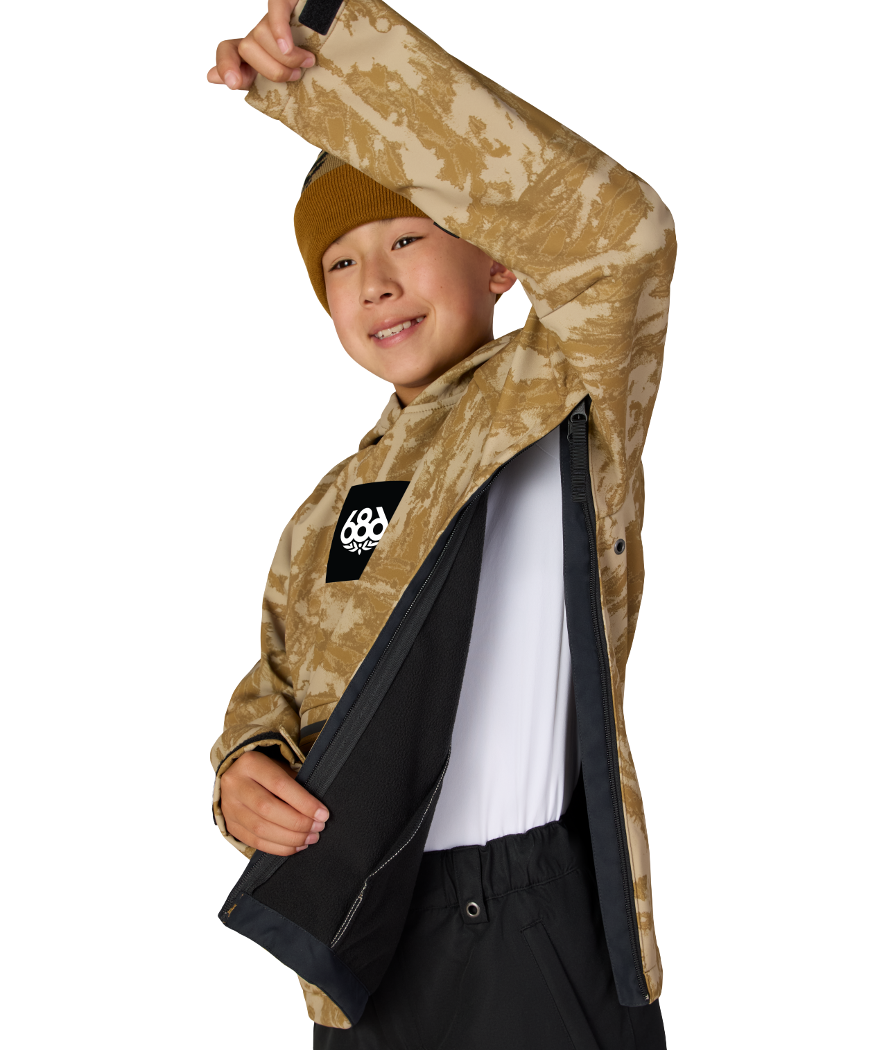 YOUTH WATERPROOF HOODY - BRONZE SCRATCH CAMO