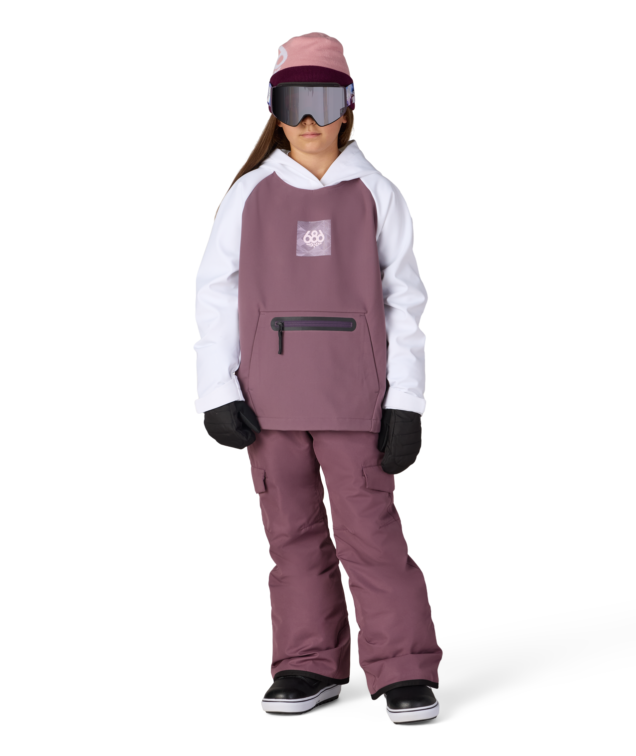 YOUTH WATERPROOF HOODY - WHITE COLORBLOCK