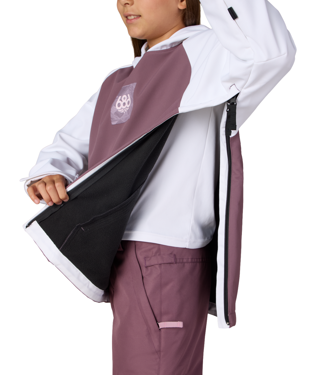 YOUTH WATERPROOF HOODY - WHITE COLORBLOCK