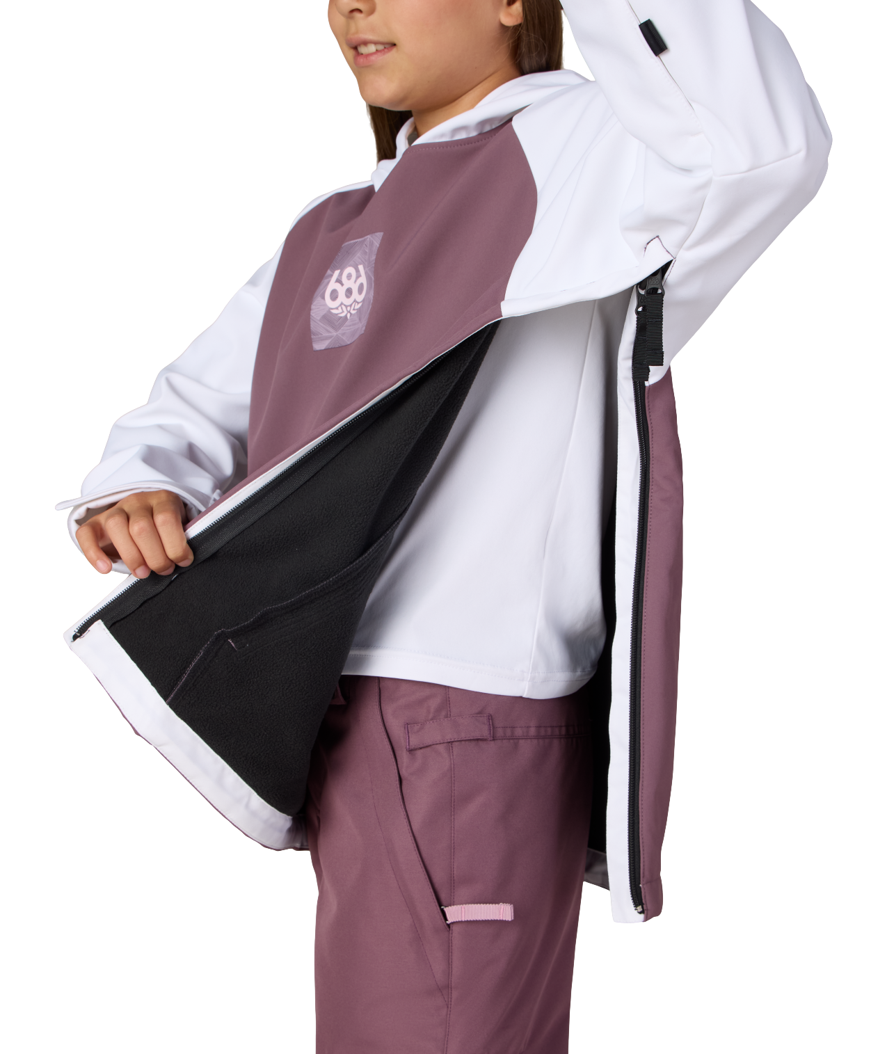 YOUTH WATERPROOF HOODY - WHITE COLORBLOCK