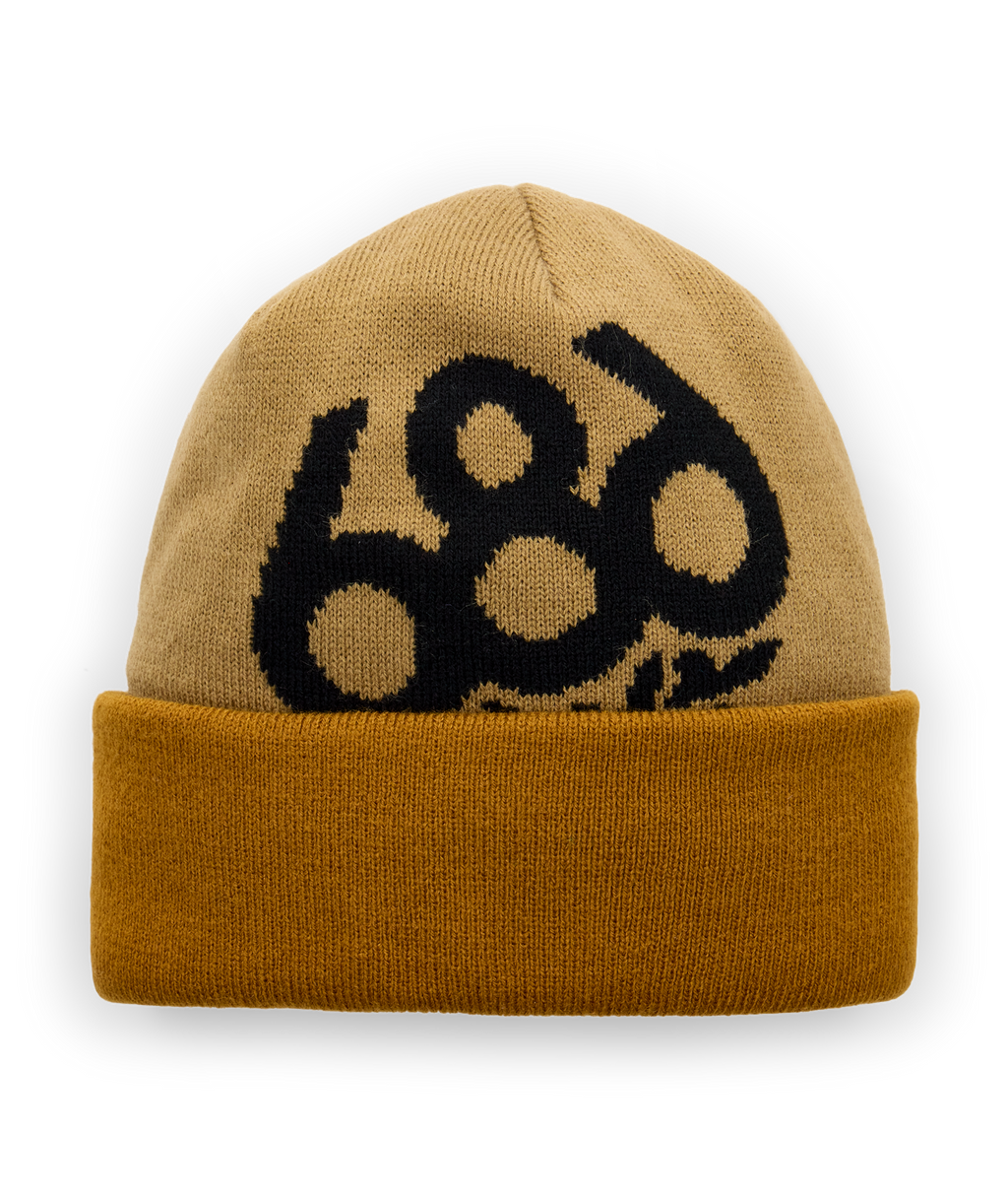 YOUTH WREATH FLEECE LINED BEANIE - KHAKI