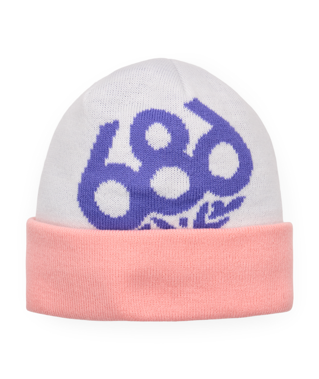 YOUTH WREATH FLEECE LINED BEANIE - WHITE