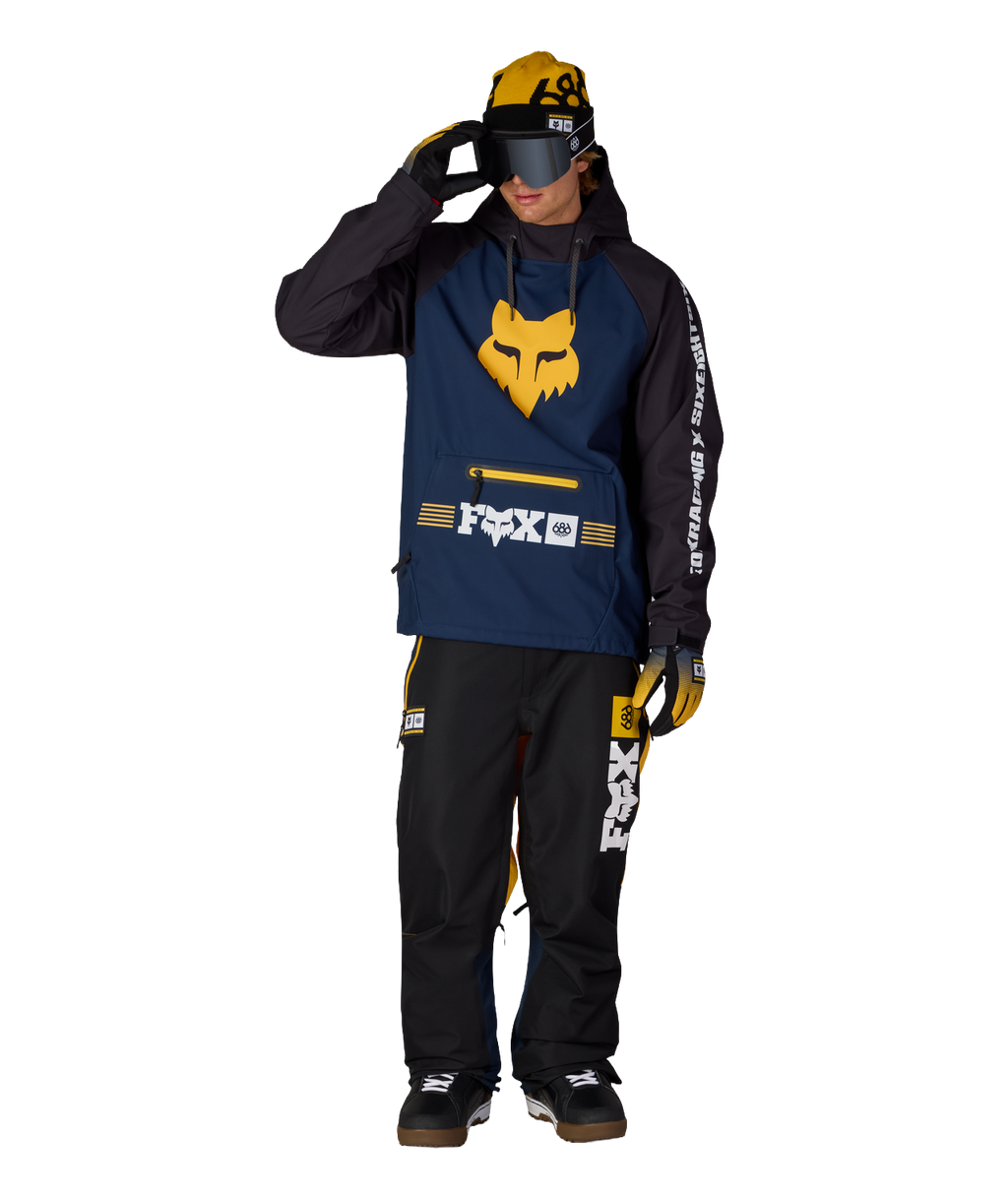 MENS FOX RACING WATERPROOF HOODY - FOX NAVY COLORBLOCK