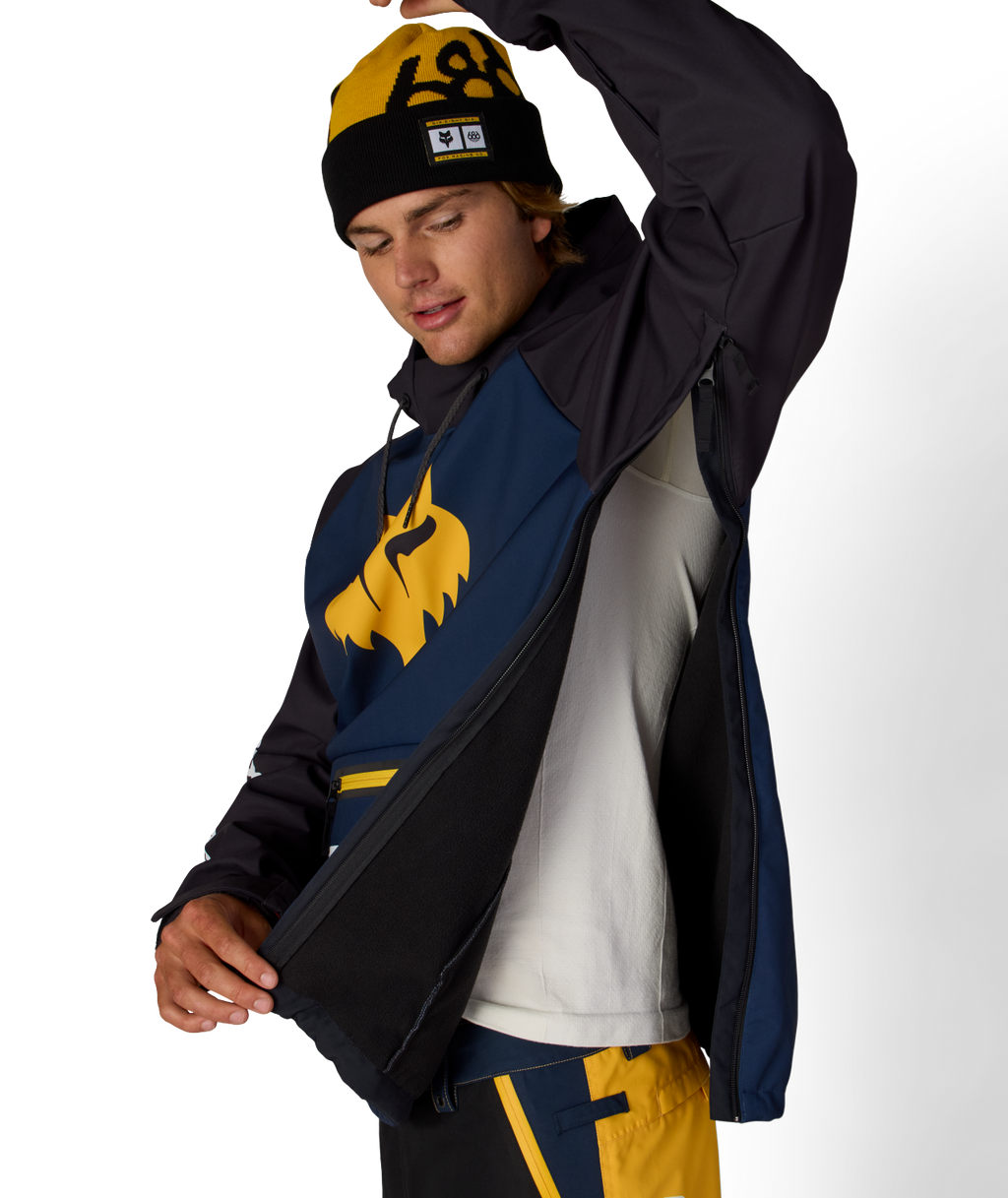 MENS FOX RACING WATERPROOF HOODY - FOX NAVY COLORBLOCK