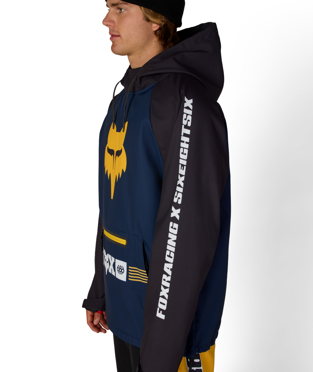 MENS FOX RACING WATERPROOF HOODY - FOX NAVY COLORBLOCK