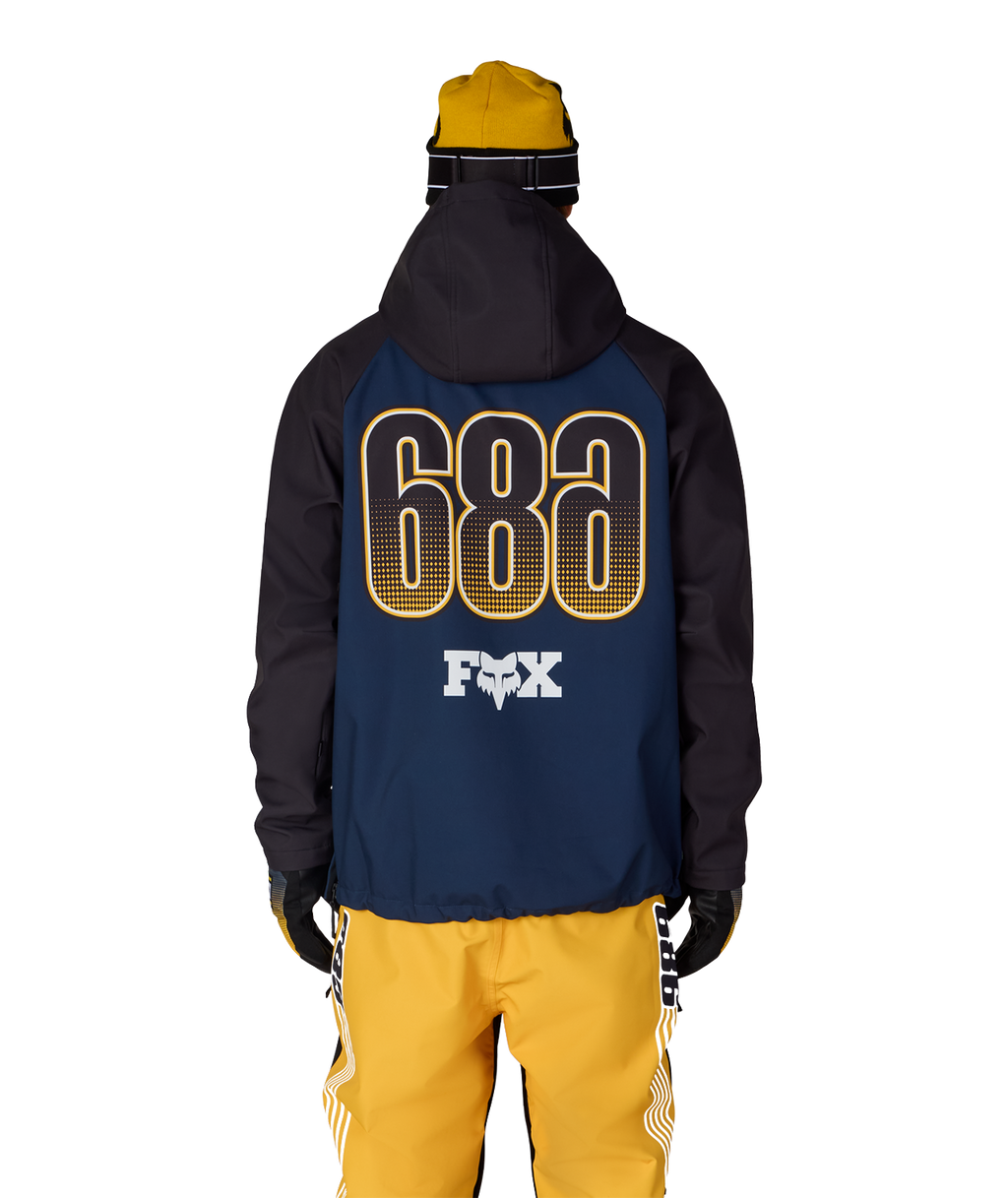 MENS FOX RACING WATERPROOF HOODY - FOX NAVY COLORBLOCK