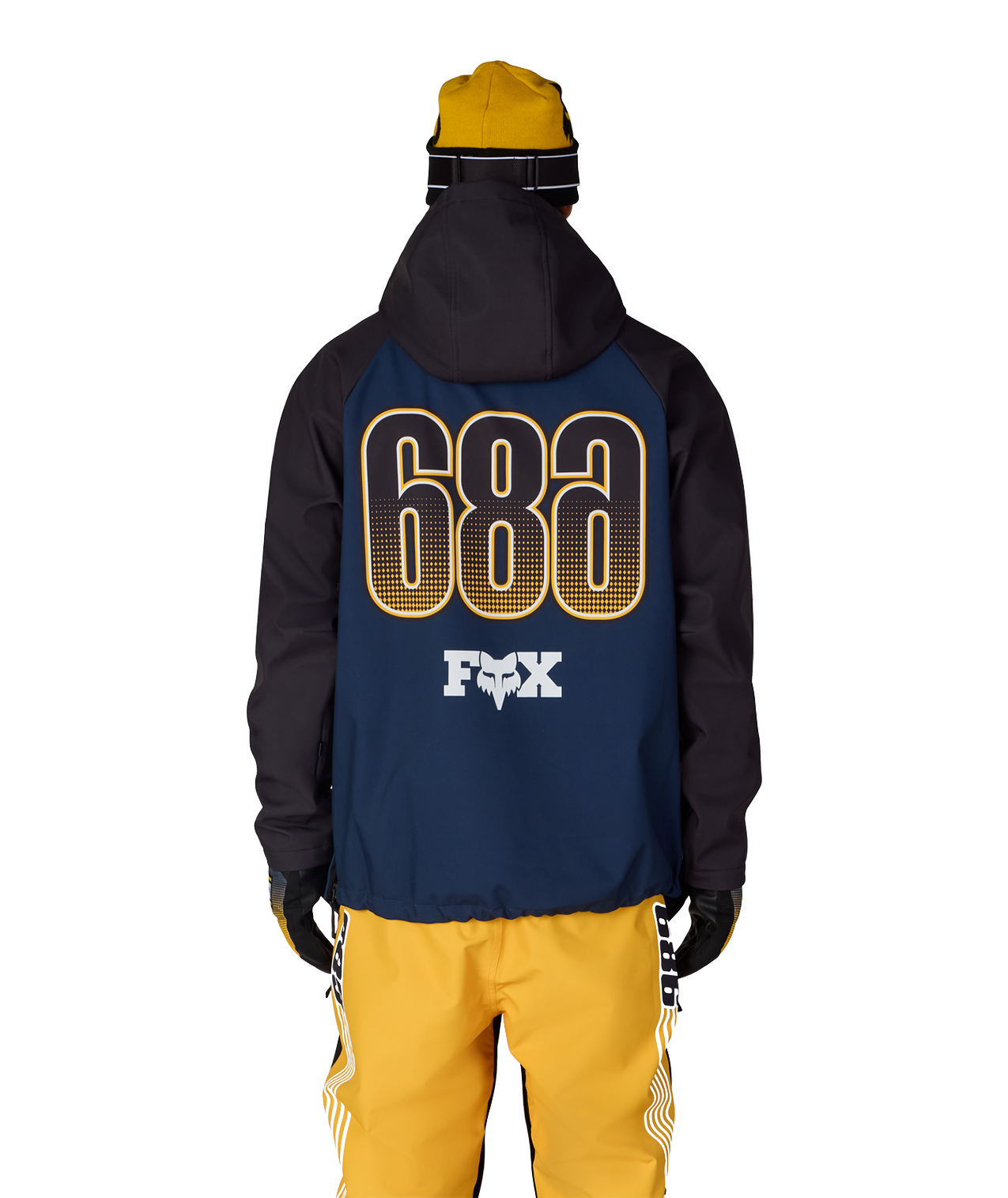 MENS FOX RACING WATERPROOF HOODY - FOX NAVY COLORBLOCK