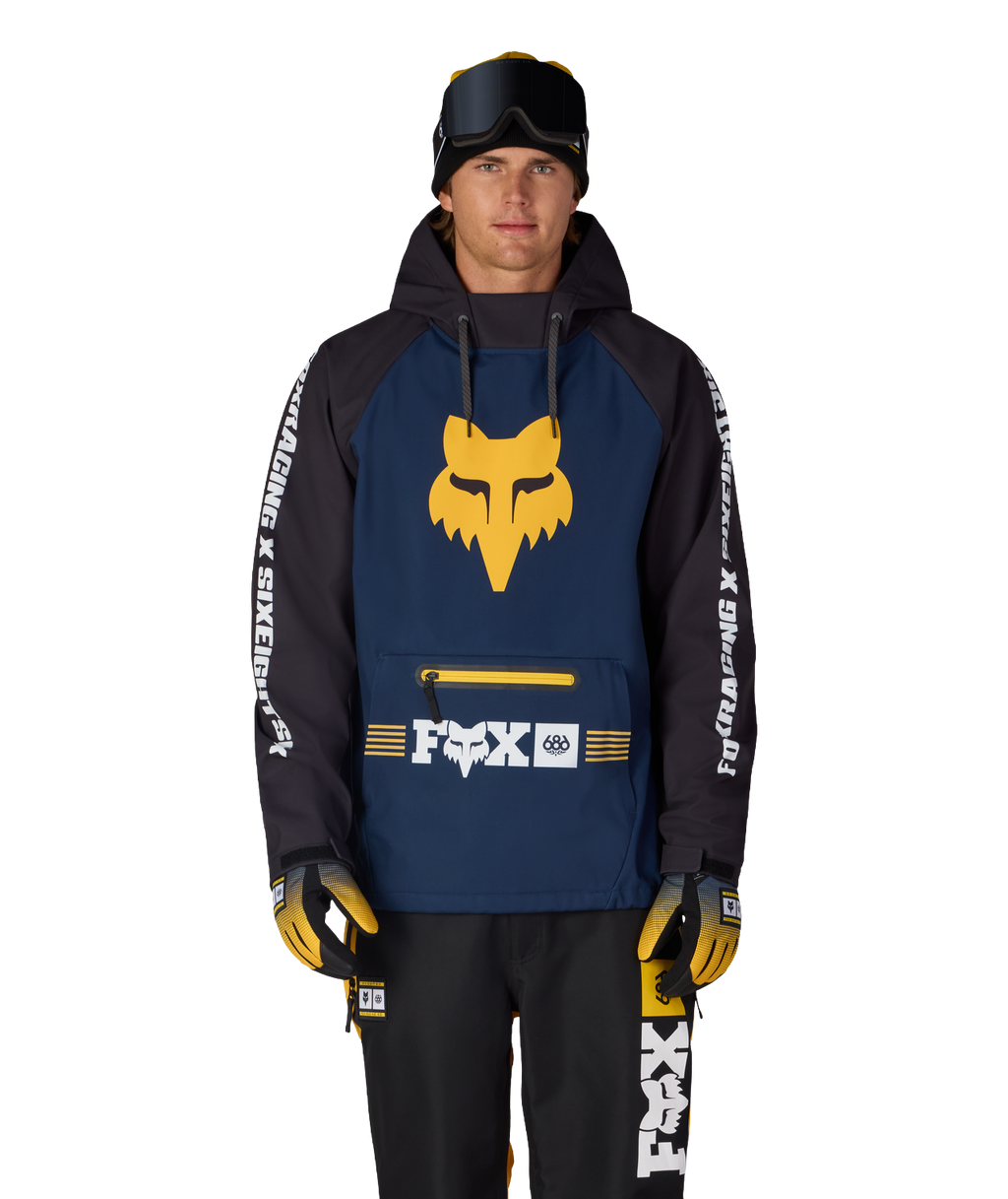 MENS FOX RACING WATERPROOF HOODY - FOX NAVY COLORBLOCK