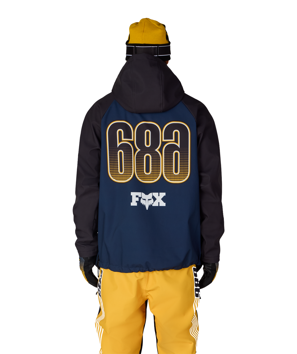MENS FOX RACING WATERPROOF HOODY - FOX NAVY COLORBLOCK