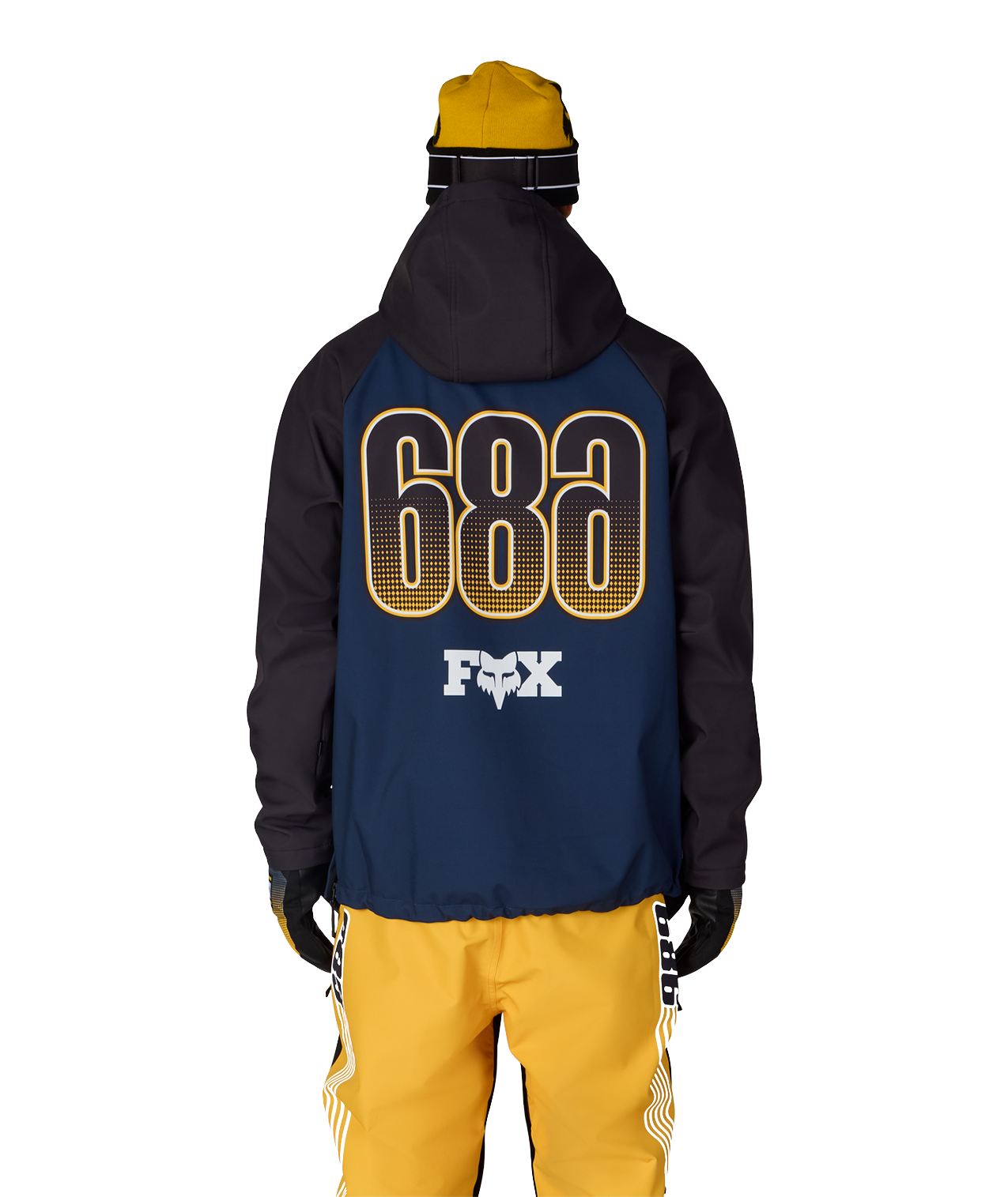 MENS FOX RACING WATERPROOF HOODY - FOX NAVY COLORBLOCK