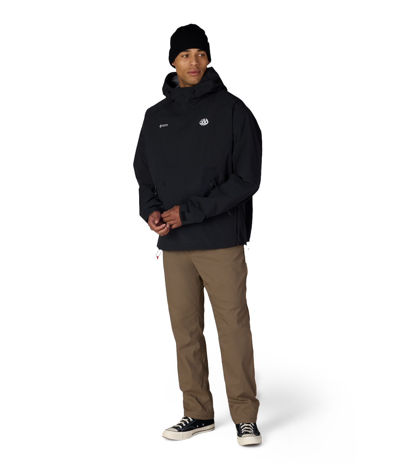 MENS WINDSTOPPER® PULLOVER HOODY - BLACK