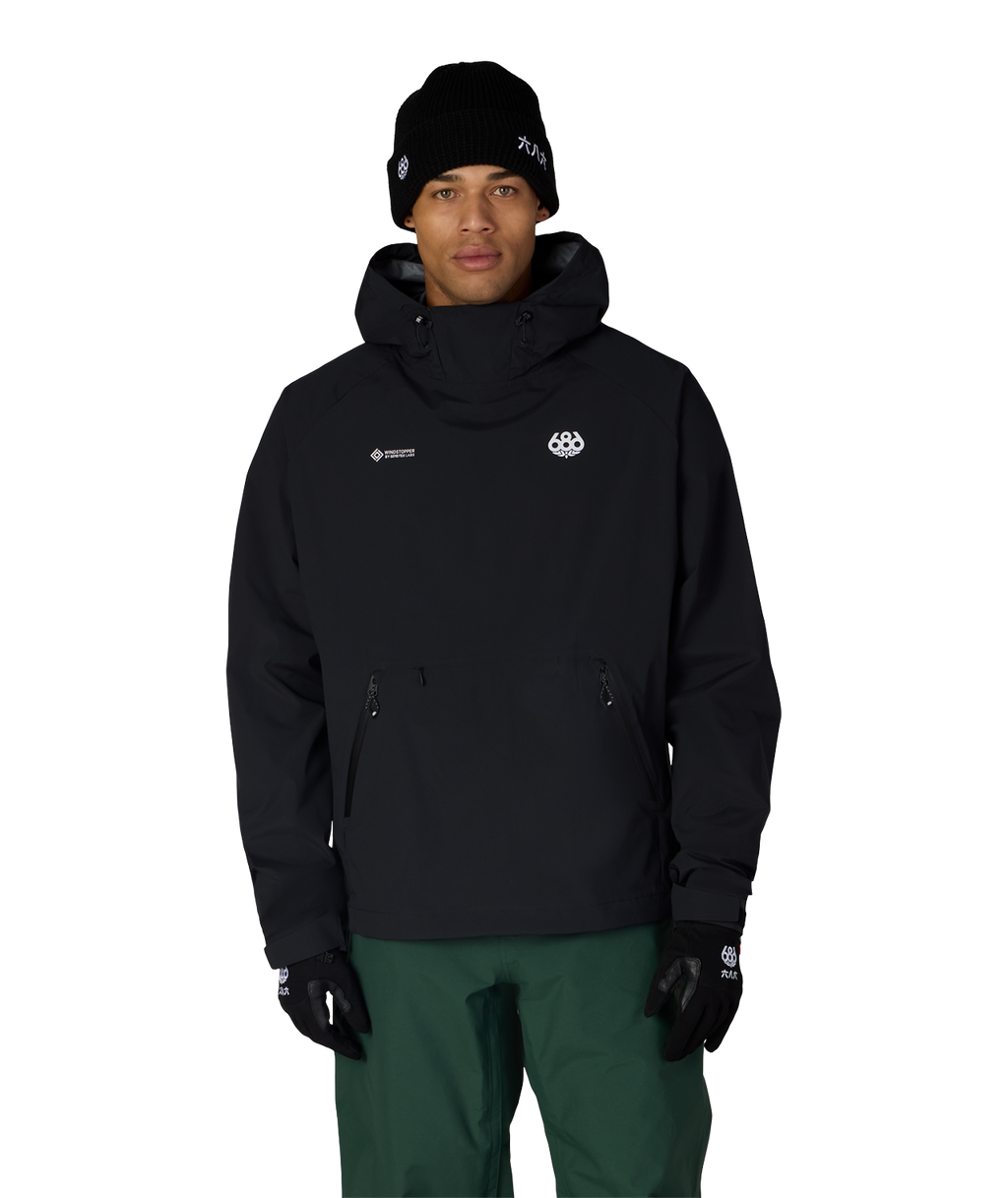 MENS WINDSTOPPER® PULLOVER HOODY - BLACK