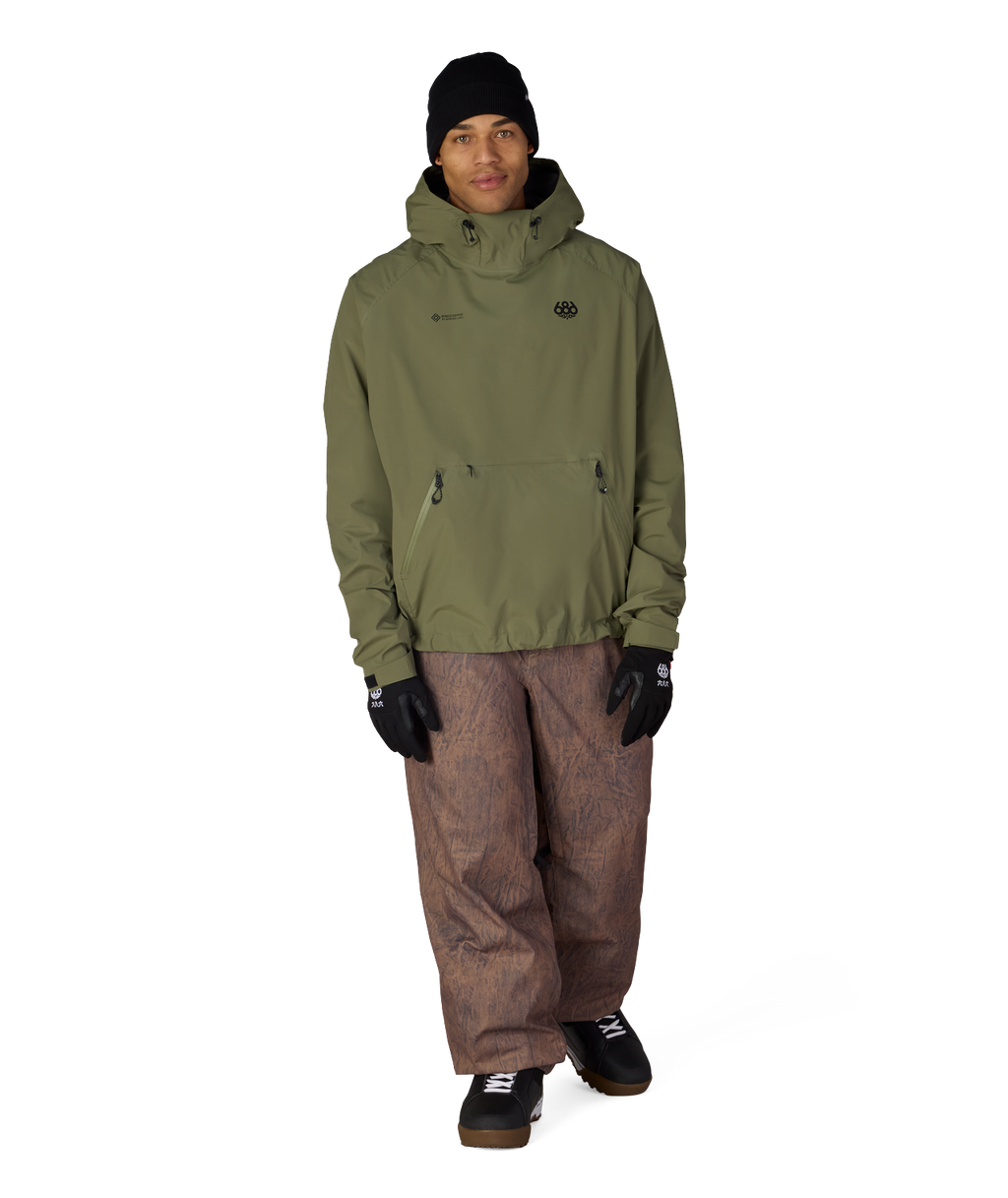MENS WINDSTOPPER® PULLOVER HOODY - FATIGUE GREEN