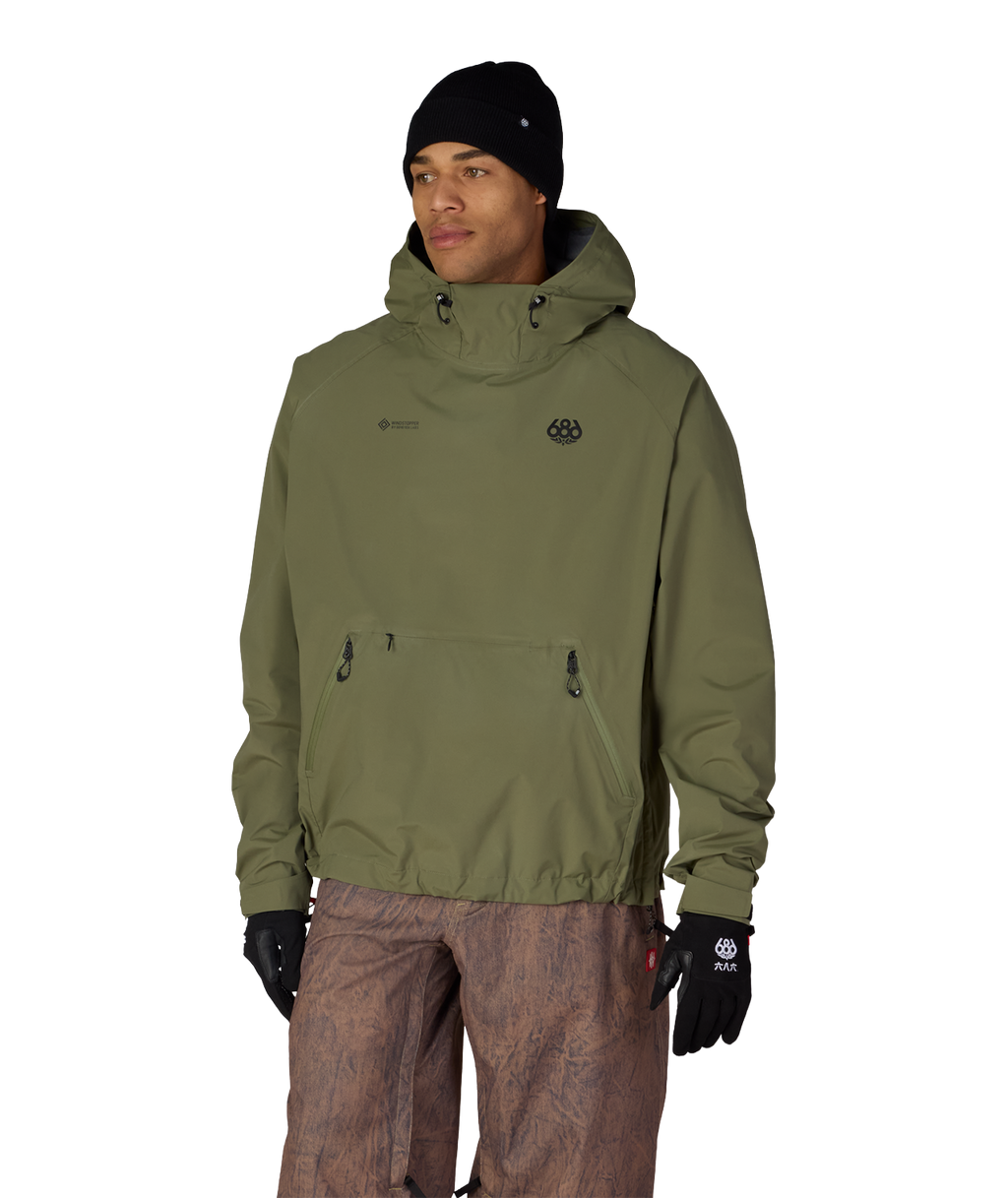 MENS WINDSTOPPER® PULLOVER HOODY - FATIGUE GREEN