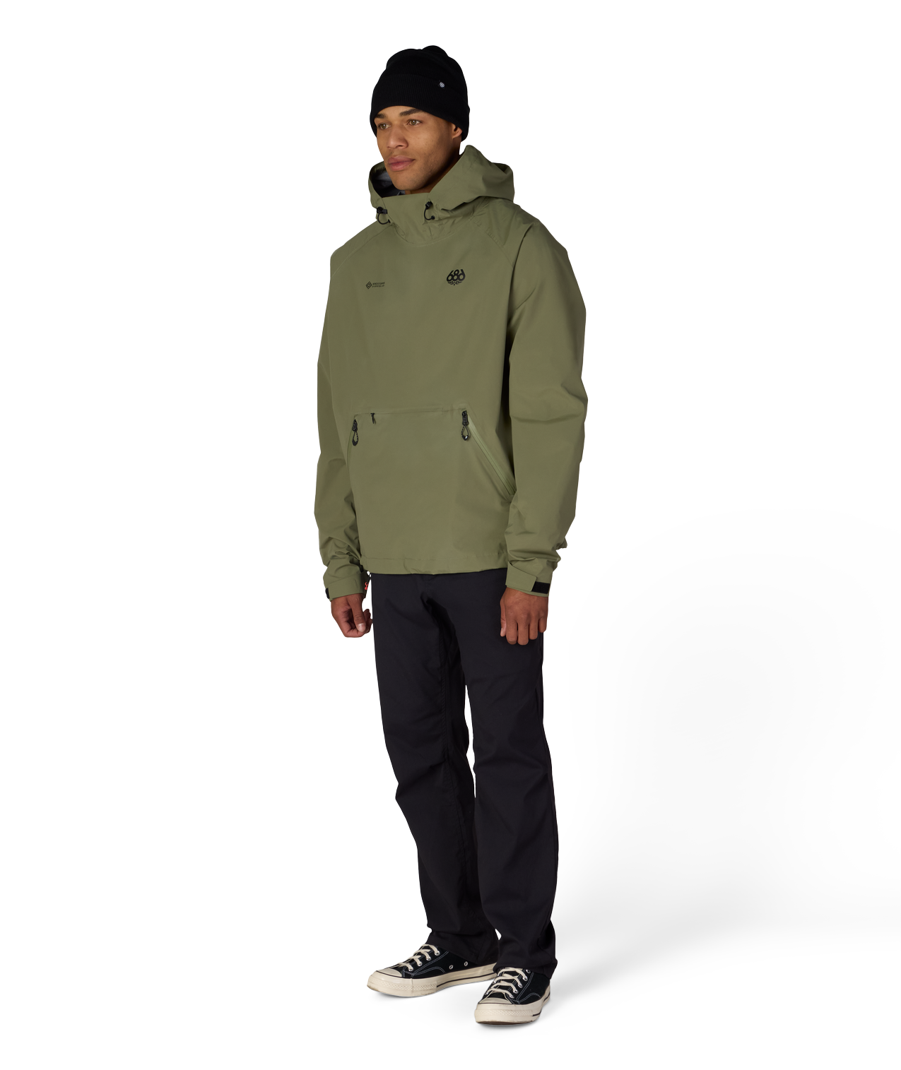 MENS WINDSTOPPER® PULLOVER HOODY - FATIGUE GREEN