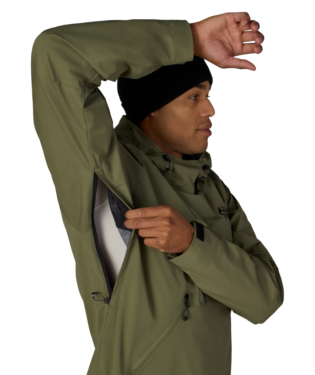 MENS WINDSTOPPER® PULLOVER HOODY - FATIGUE GREEN