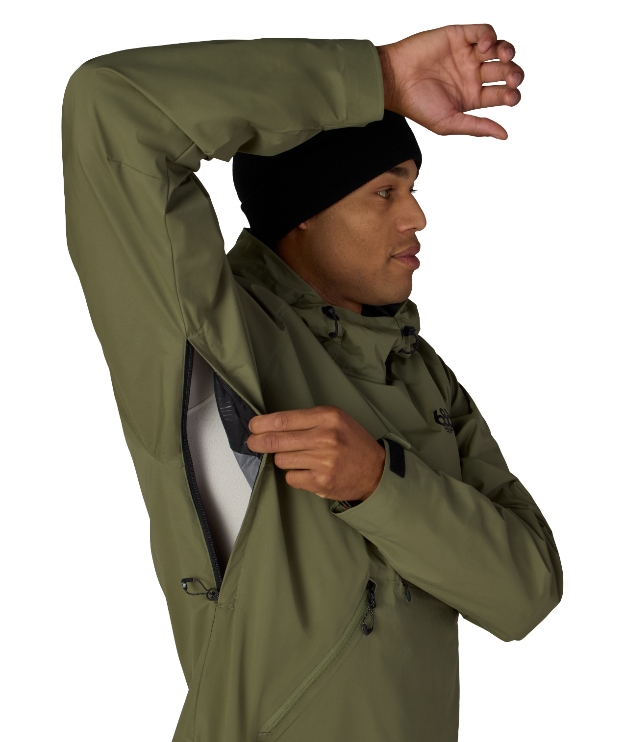 MENS WINDSTOPPER® PULLOVER HOODY - FATIGUE GREEN