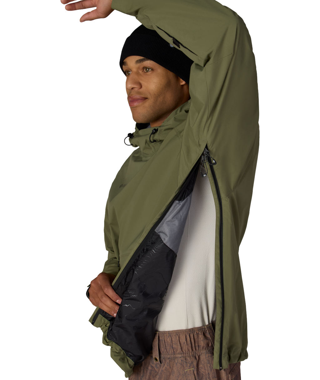 MENS WINDSTOPPER® PULLOVER HOODY - FATIGUE GREEN