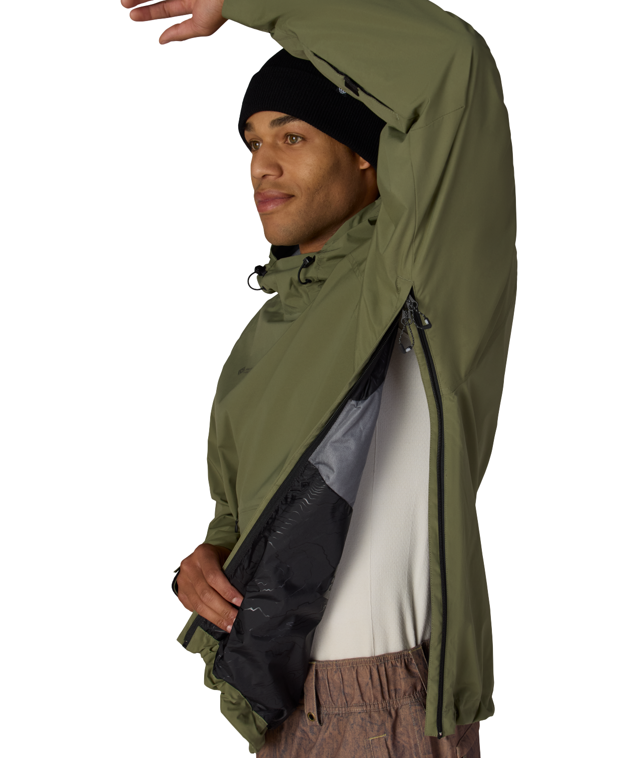 MENS WINDSTOPPER® PULLOVER HOODY - FATIGUE GREEN