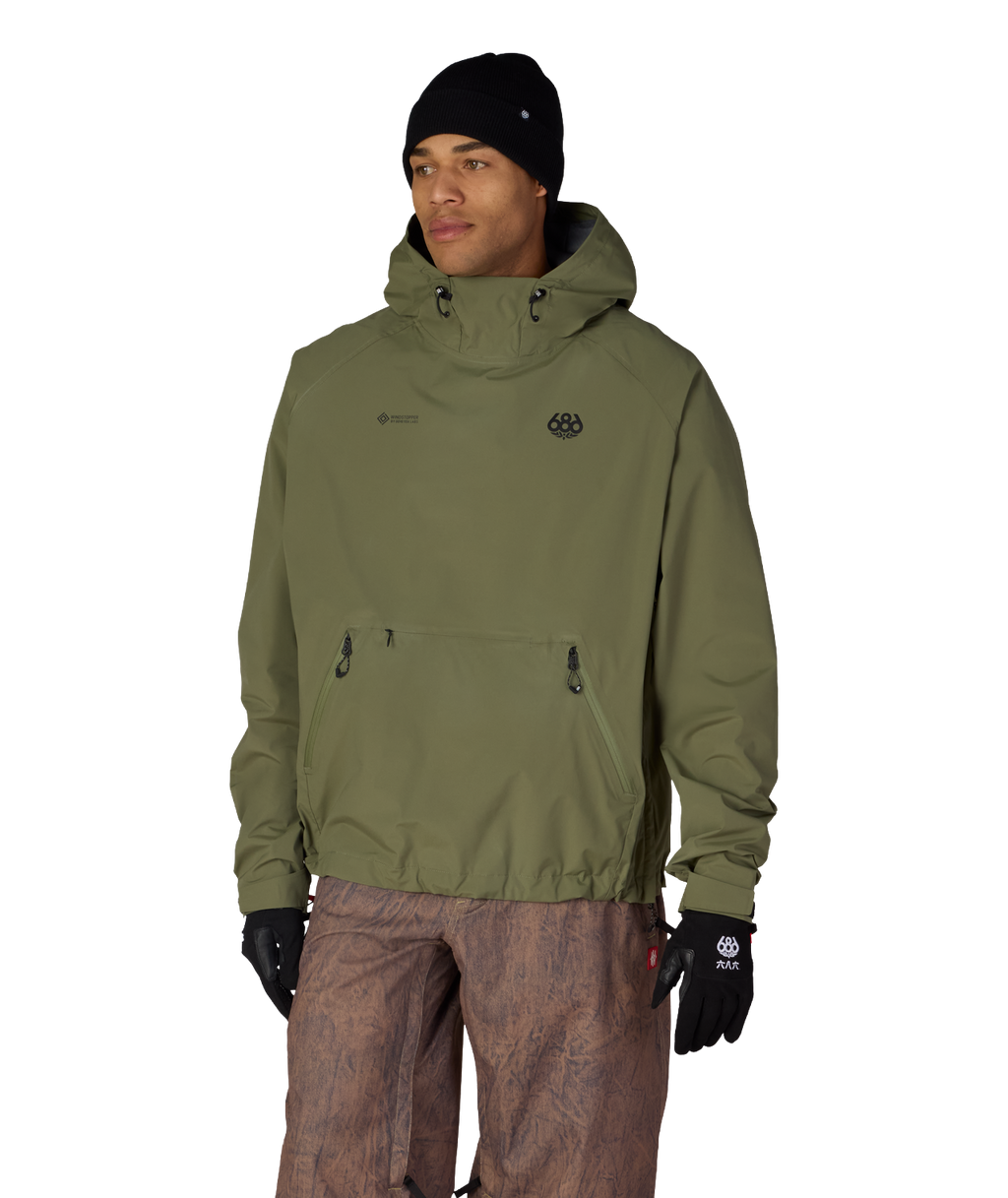 MENS WINDSTOPPER® PULLOVER HOODY - FATIGUE GREEN